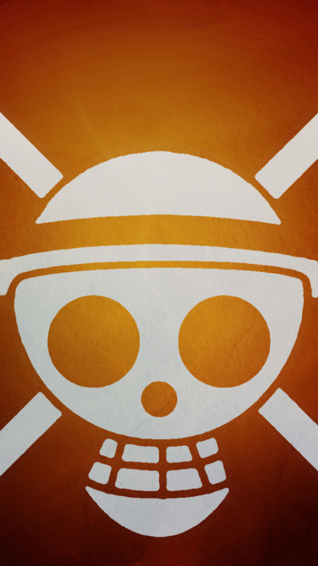 無料モバイル壁紙頭蓋骨, アニメ, オレンジ色）, ワンピース, 海賊旗をダウンロードします。