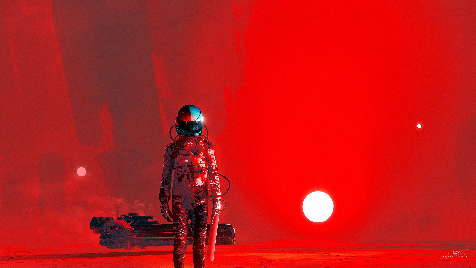 Скачать обои бесплатно Красный, Астронавт, Научная Фантастика картинка на рабочий стол ПК