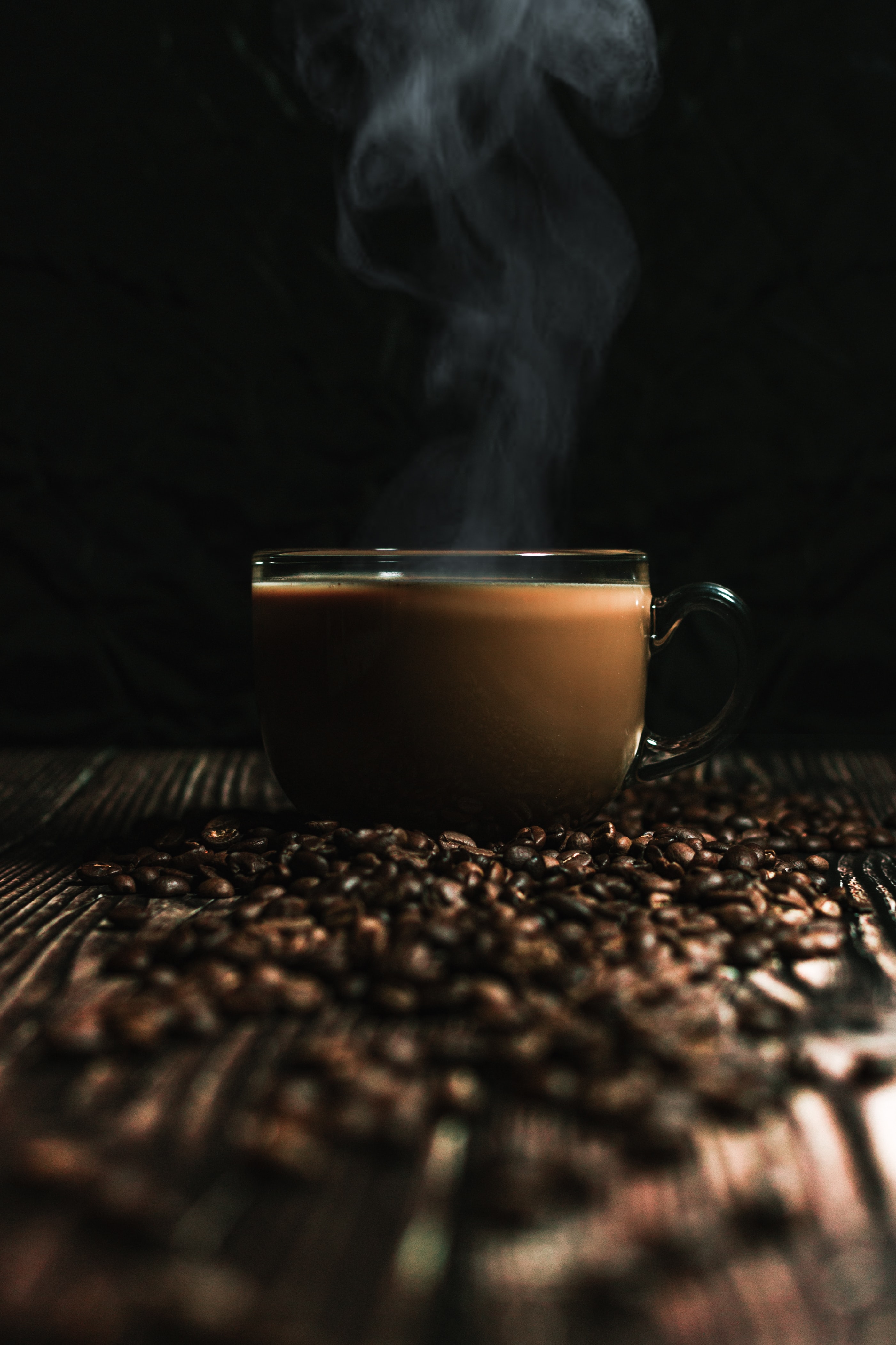coffee, cup, steam, food, drink, beverage, coffee beans HD wallpaper