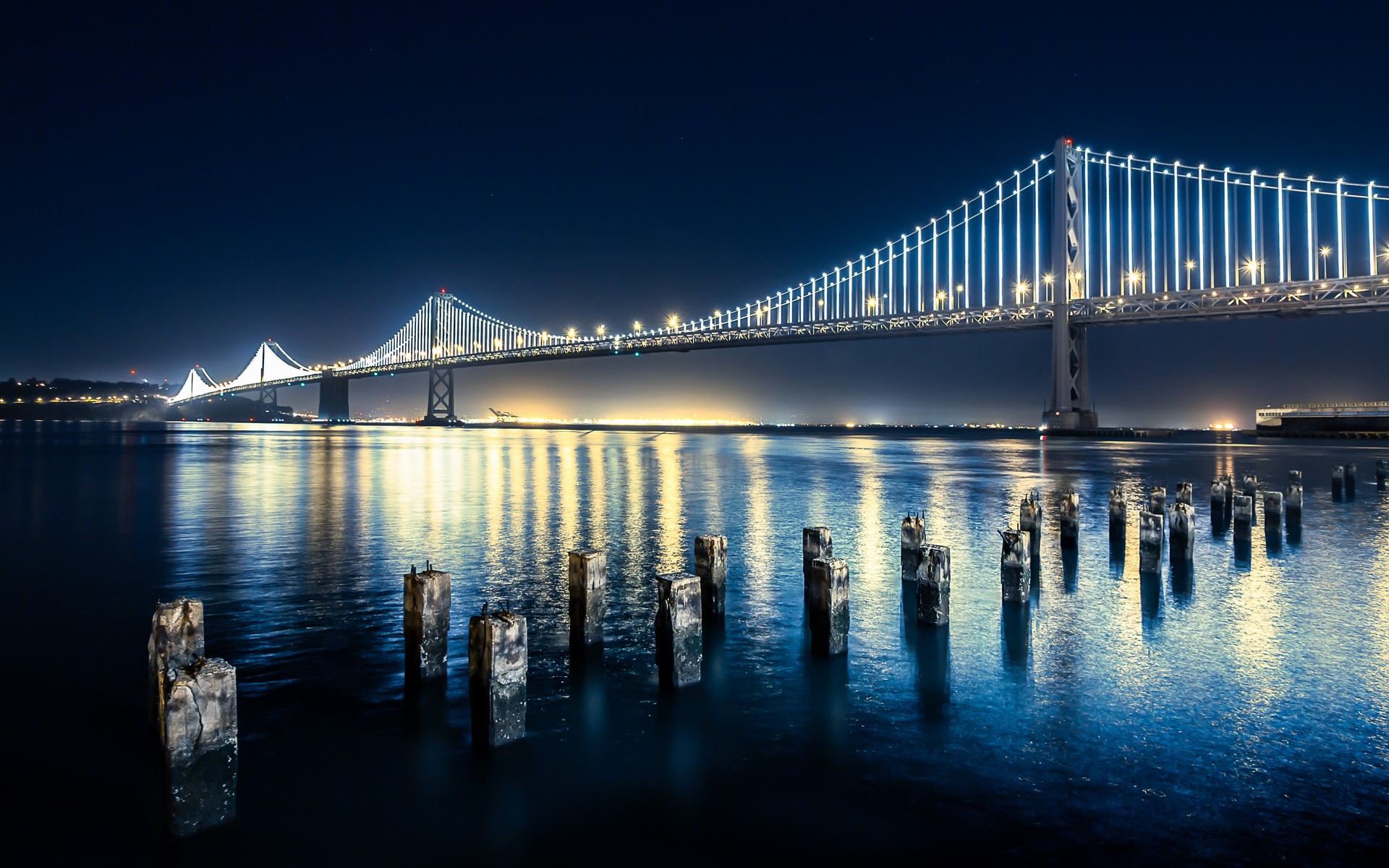 PCデスクトップにブリッジ, サンフランシスコ, ベイブリッジ, マンメイド画像を無料でダウンロード