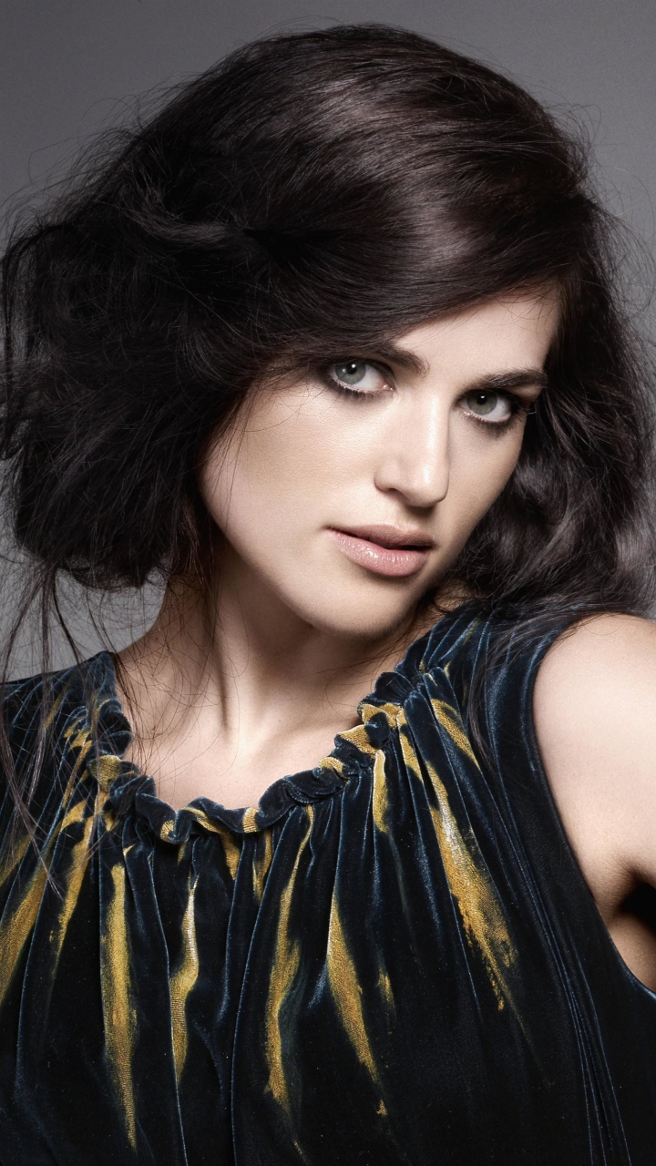 Download mobile wallpaper Green Eyes, Celebrity, Canadian, Black Hair, Actress, Katie Mcgrath for free.