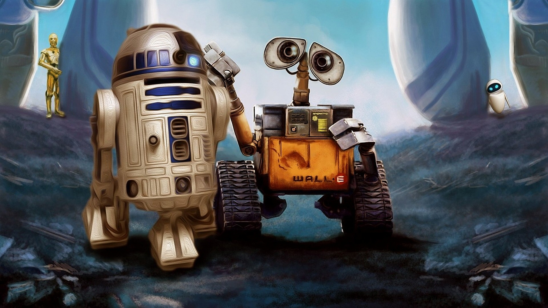 wall·e (character), r2 d2, movie, crossover