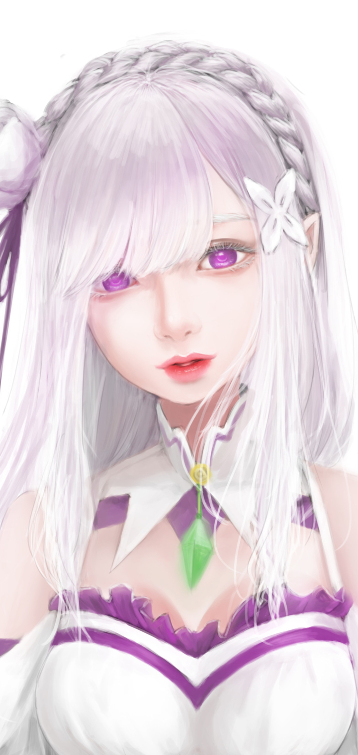 Descarga gratuita de fondo de pantalla para móvil de Animado, Pelo Blanco, Ojos Rosados, Emilia (Re:zero), Re:zero Comenzando La Vida En Otro Mundo.