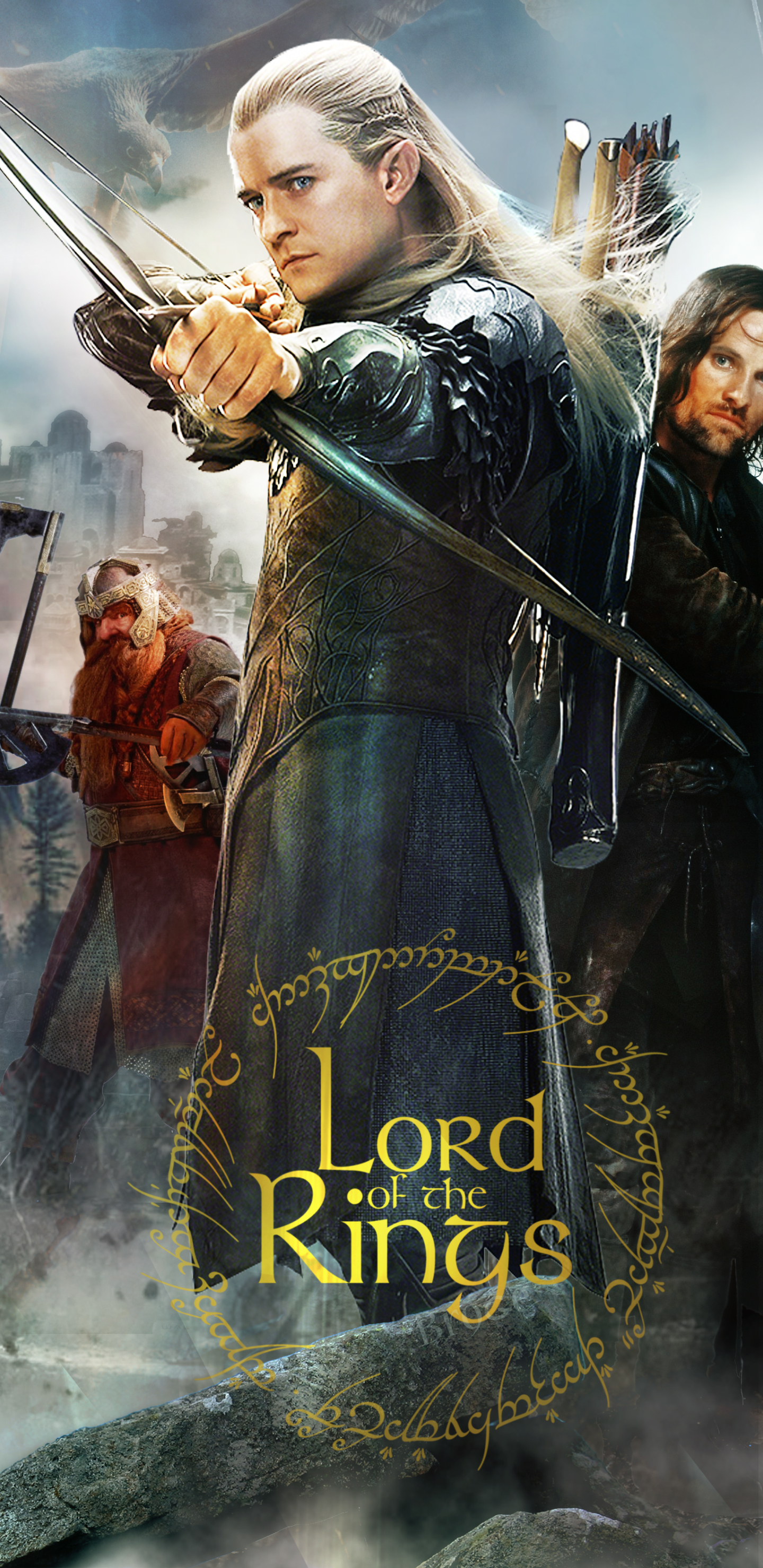 Descarga gratuita de fondo de pantalla para móvil de El Señor De Los Anillos, Películas, Gimli, Aragorn, Legolas.