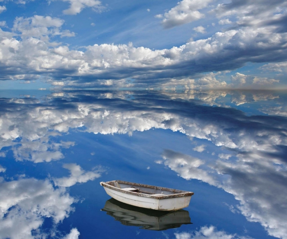 Download mobile wallpaper Sky, Reflection, Boat, Cloud, Photography for free.