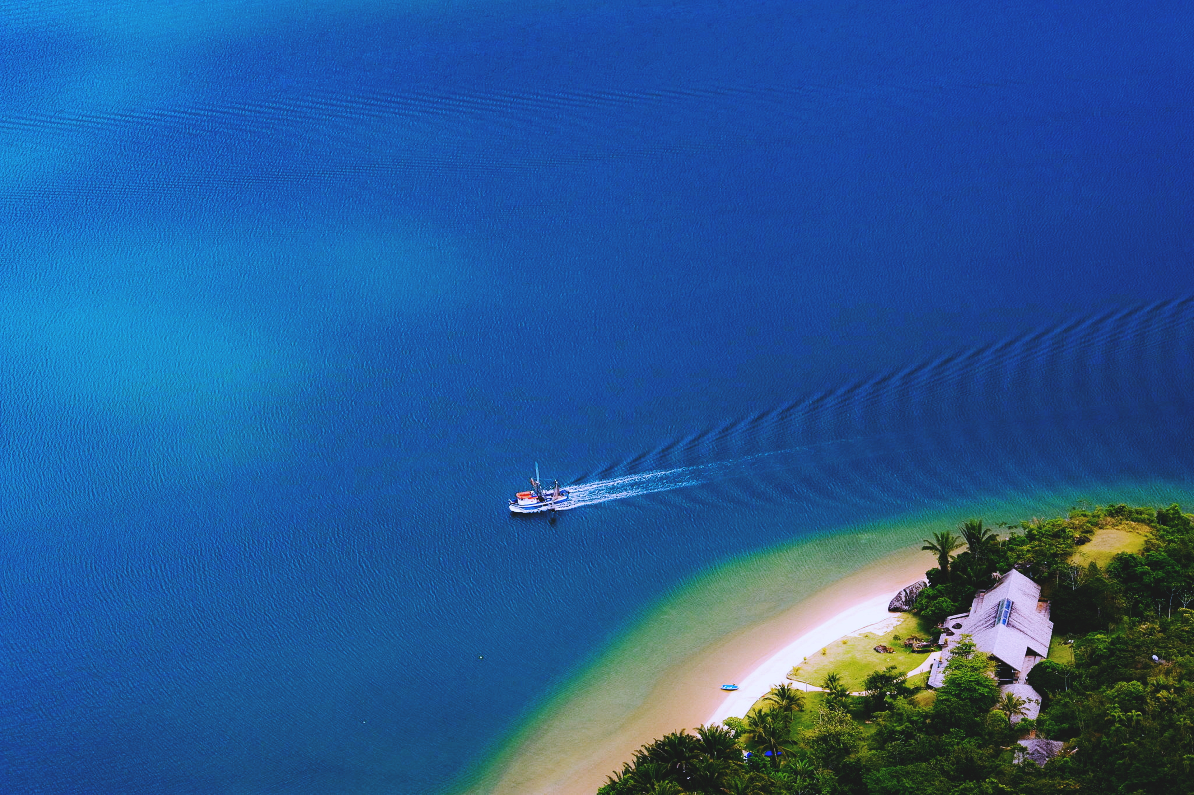 Laden Sie das Landschaft, Ozean, Boot, Insel, Fotografie, Meer-Bild kostenlos auf Ihren PC-Desktop herunter