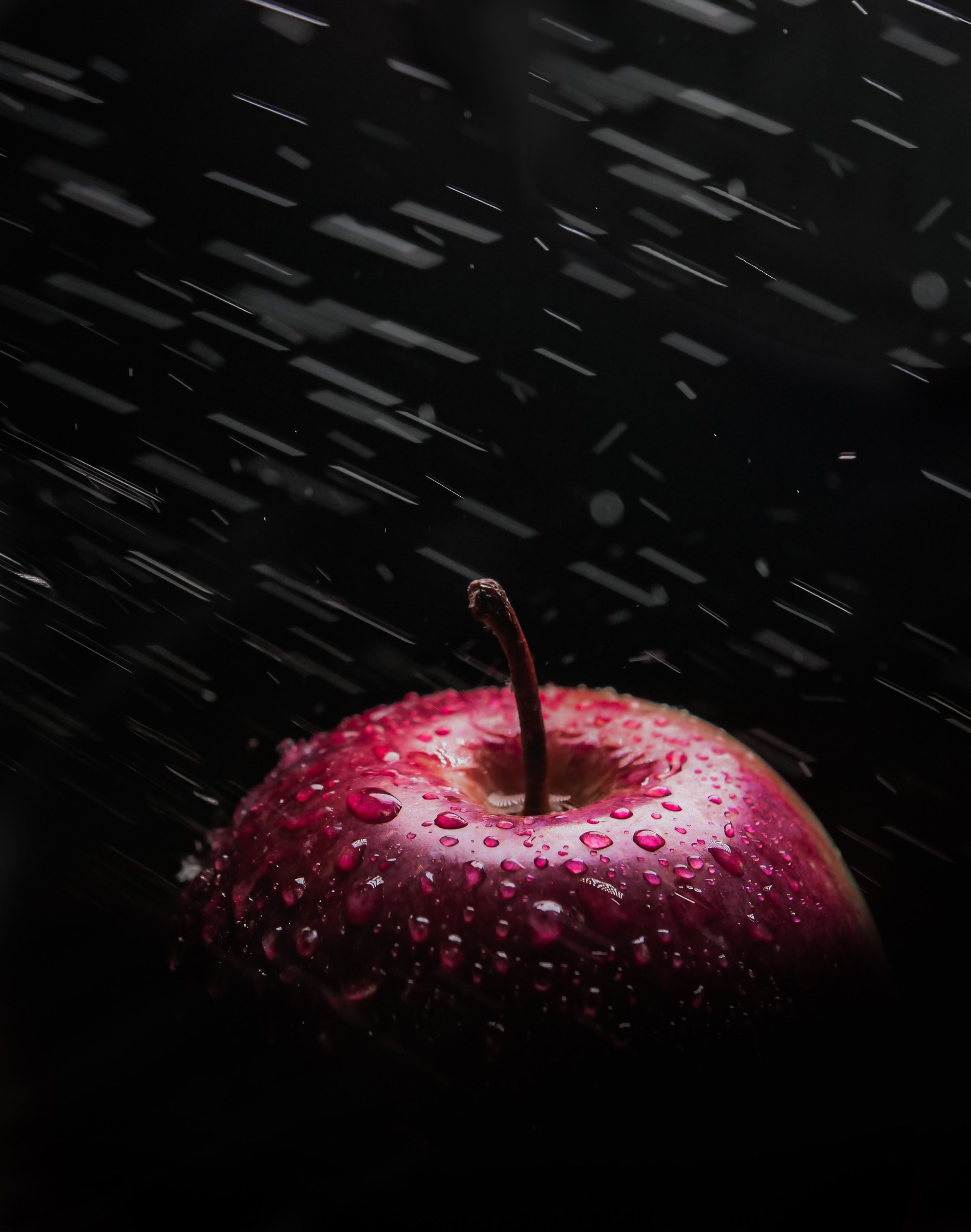 1920 x 1080 picture red, food, apple, drops, wet, spray