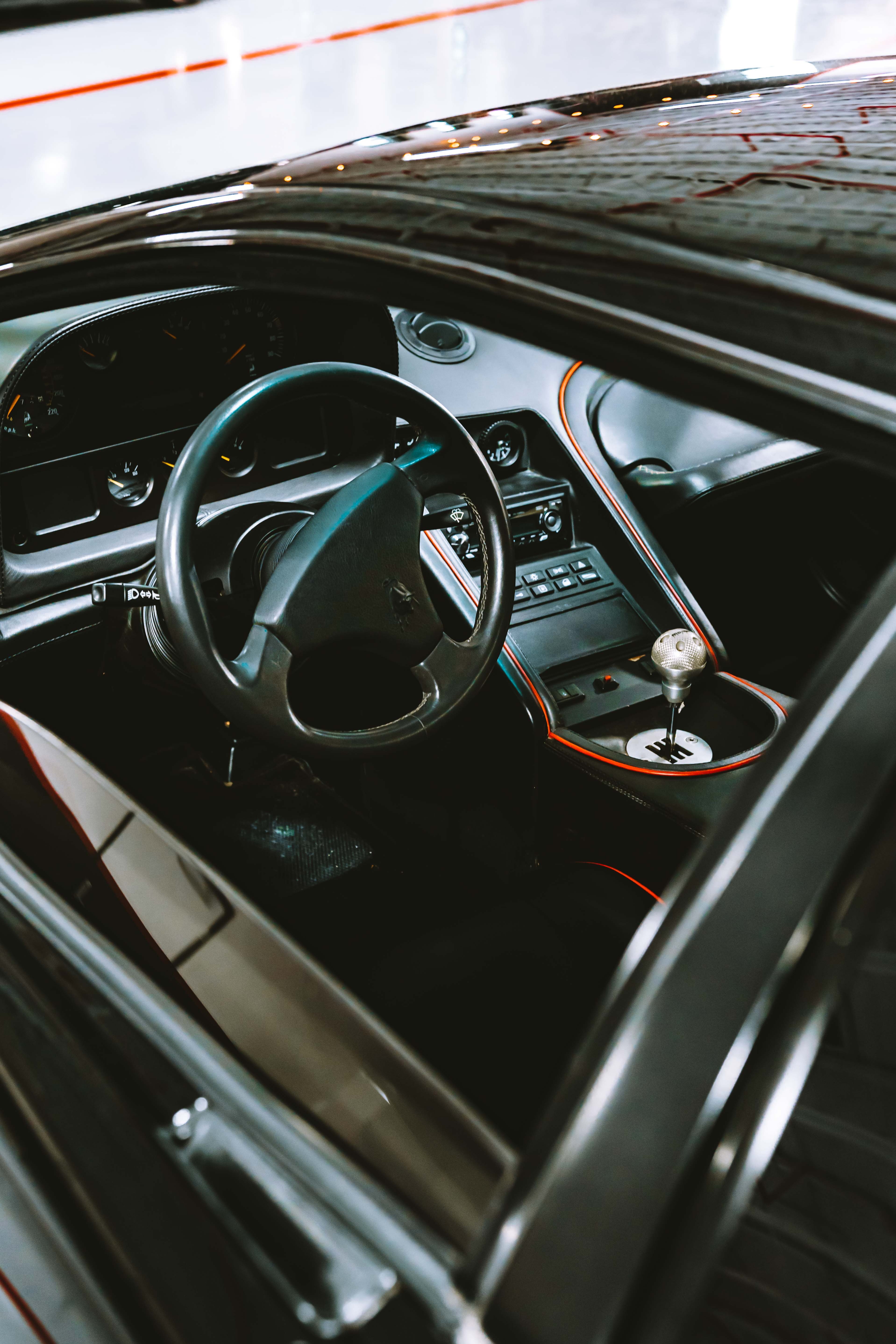 interior, cars, black, car, machine, steering wheel, rudder, salon
