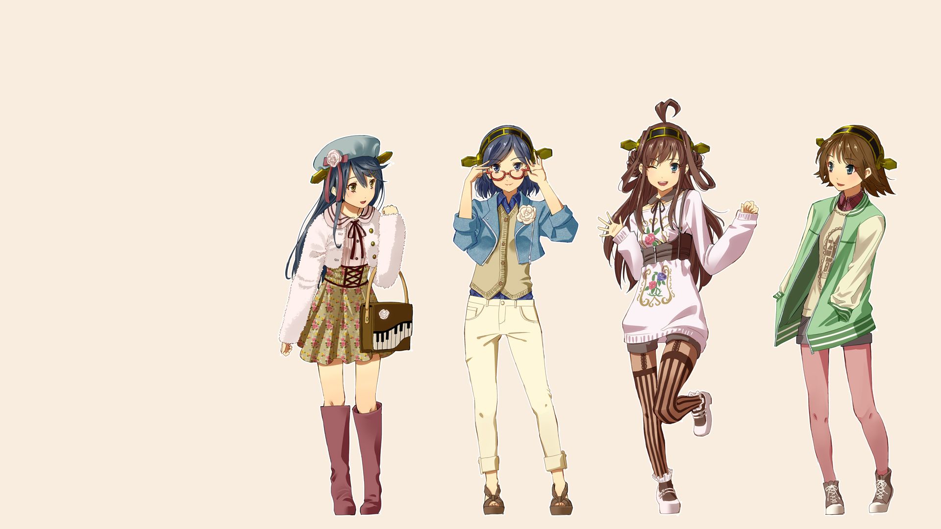 Baixar papel de parede para celular de Anime, Coleção Kantai, Haruna (Kancolle), Hiei (Kancolle), Kirishima (Kancolle), Kongou (Kancolle) gratuito.