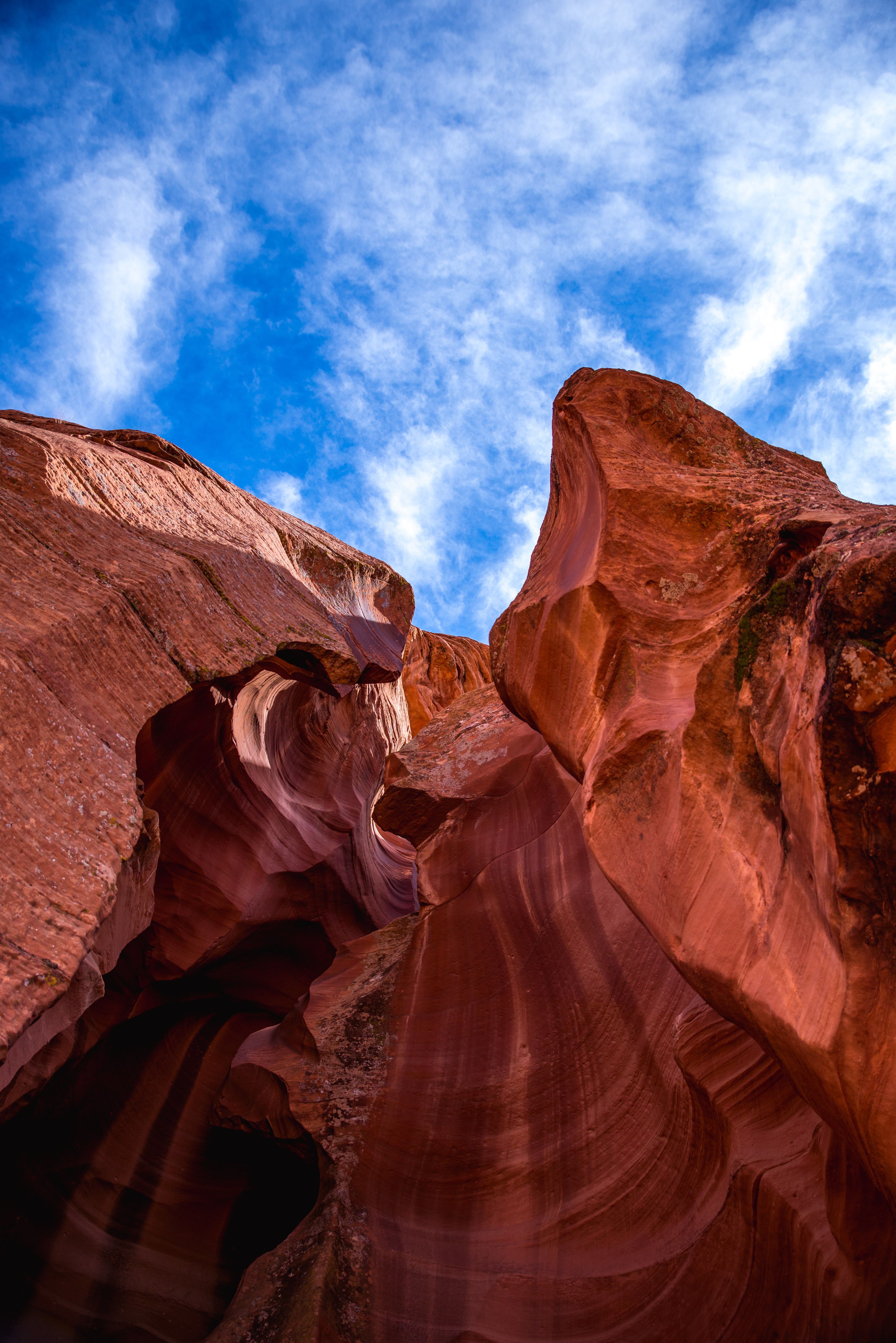 Free download wallpaper Rock, Bottom View, Nature, Sky, Cave, Canyon on your PC desktop