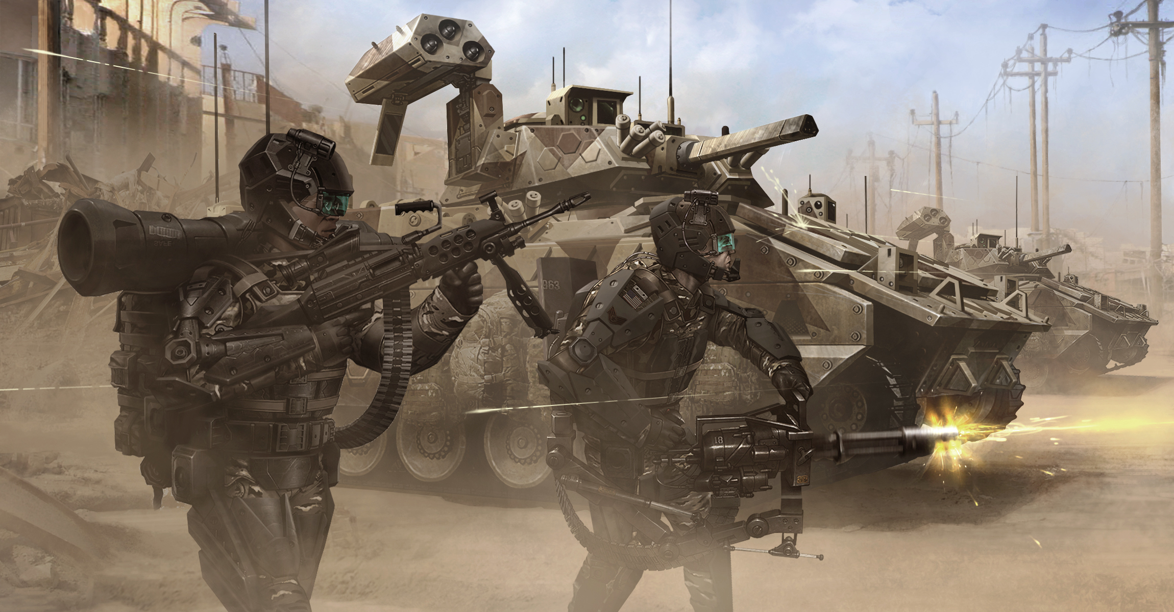 Download mobile wallpaper Weapon, Sci Fi, Military, Soldier, Futuristic, Tank for free.