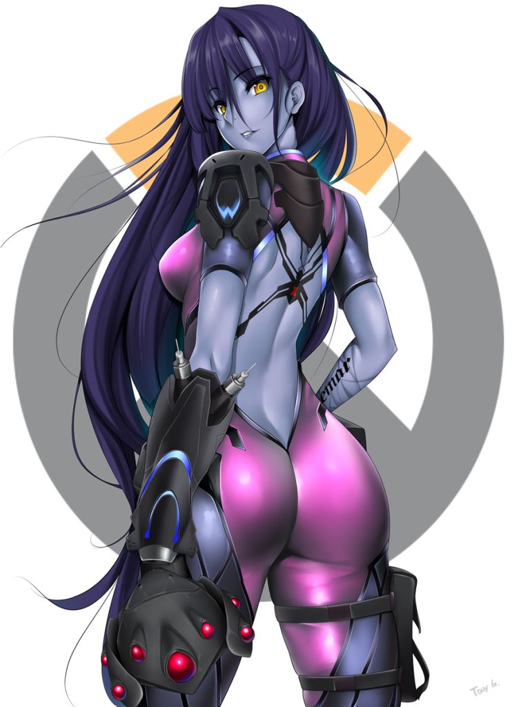 Download mobile wallpaper Yellow Eyes, Overwatch, Video Game, Long Hair, Purple Hair, Widowmaker (Overwatch) for free.