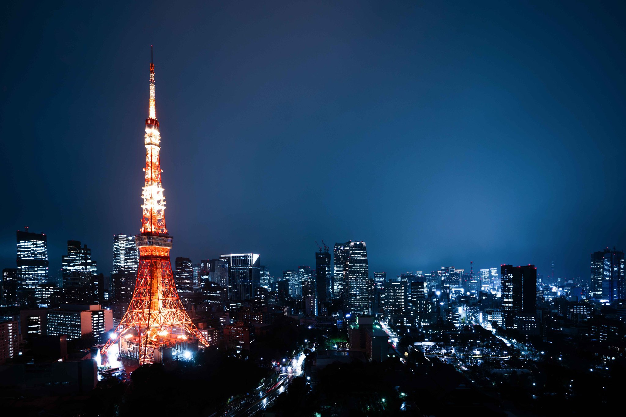 Скачать обои бесплатно Города, Ночь, Город, Здание, Япония, Токио, Сделано Человеком, Токийская Башня картинка на рабочий стол ПК