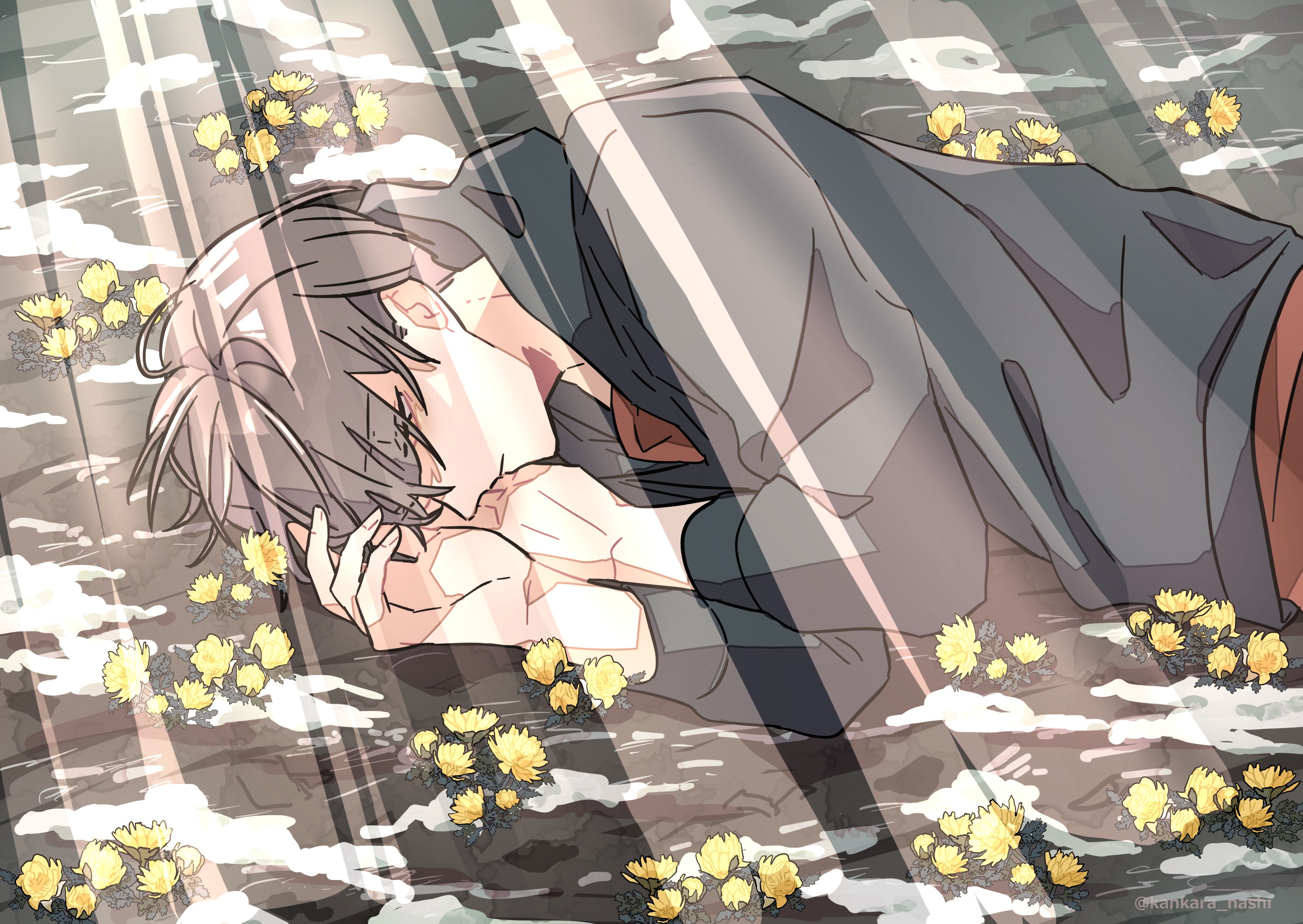 HD desktop wallpaper: Anime, Sleeping, Boy, Lying Down download free  picture #1047443