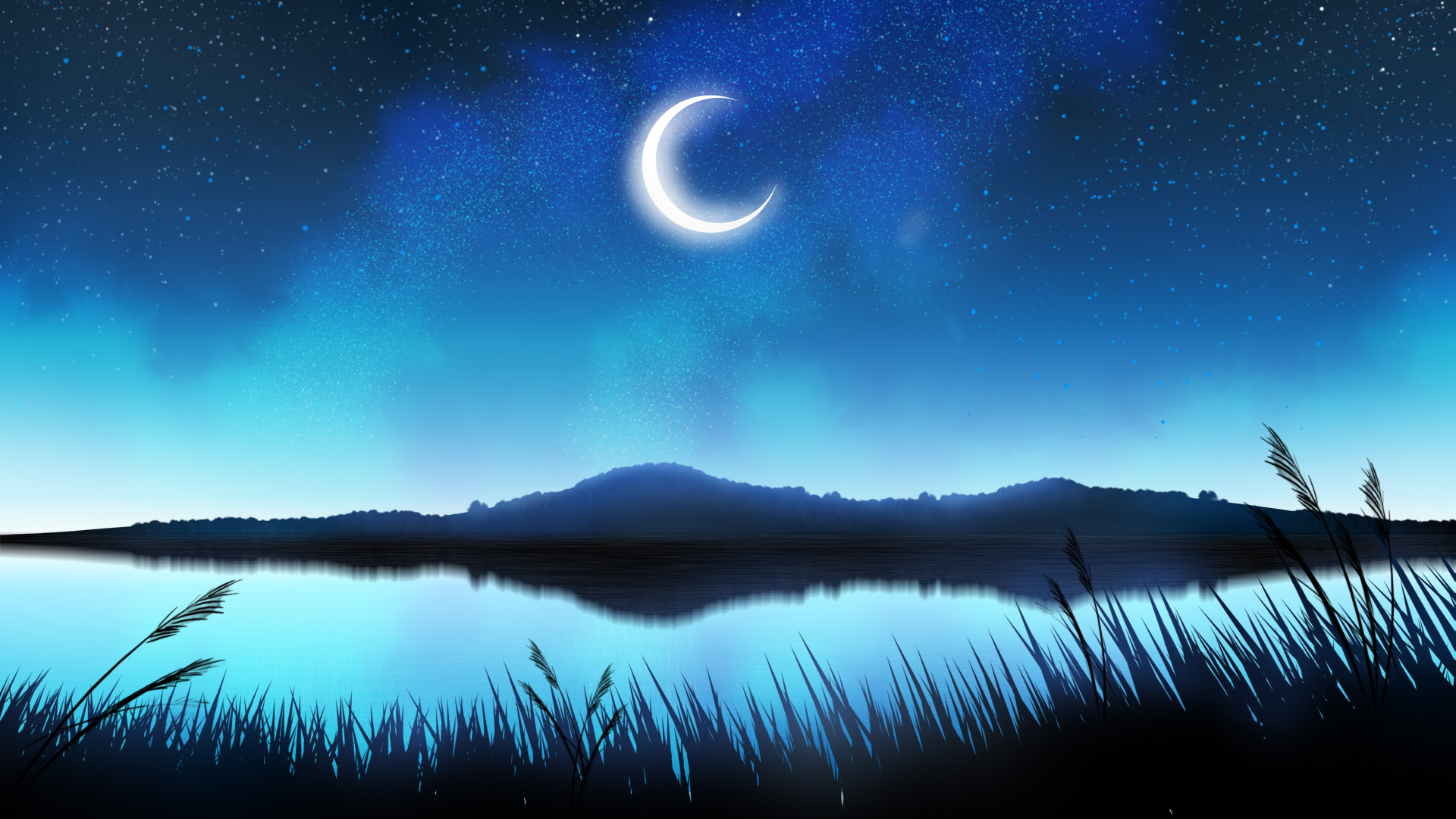 Download mobile wallpaper Anime, Landscape, Night for free.