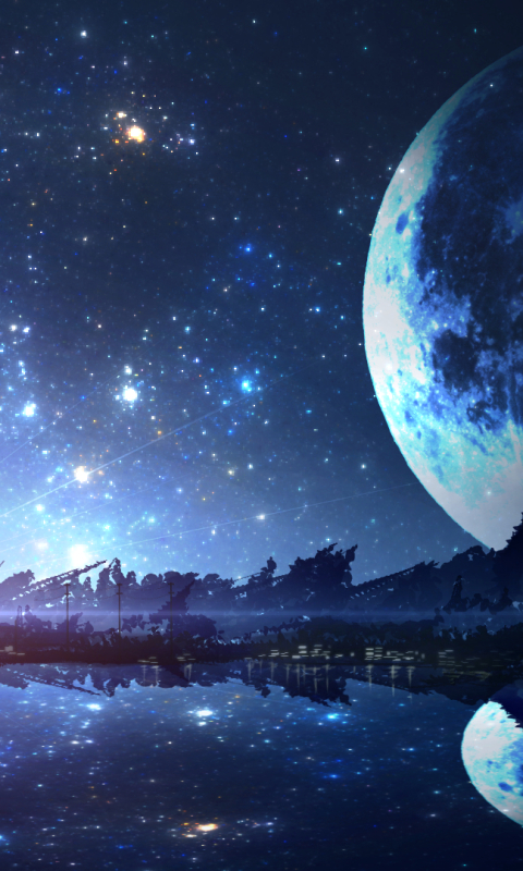 Download mobile wallpaper Anime, Stars, Night for free.