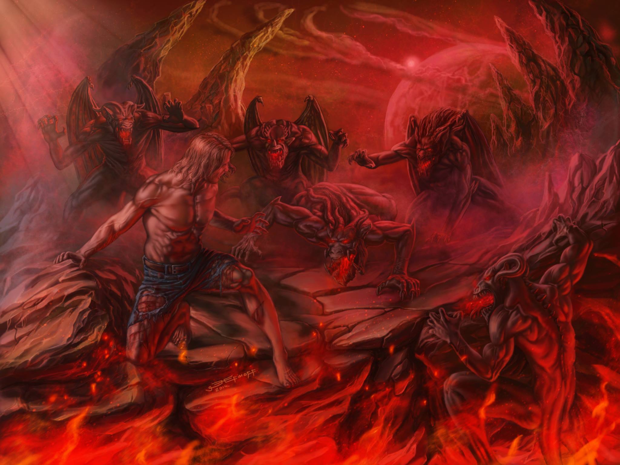 Download mobile wallpaper Fantasy, Lava, Demon for free.