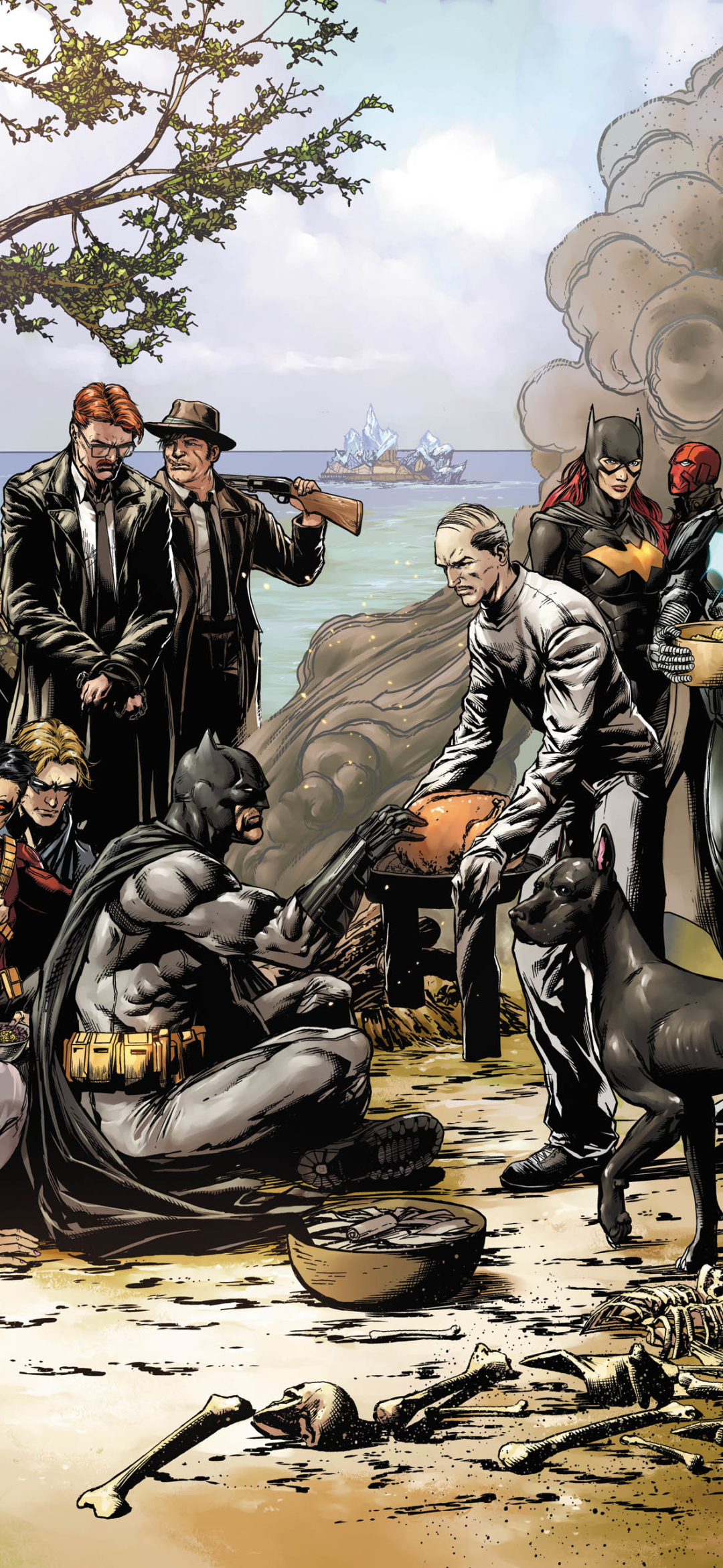 1166164 скачать обои комиксы, бэтмен вечный, день благодарения, бэтмен, комиссар гордон - заставки и картинки бесплатно