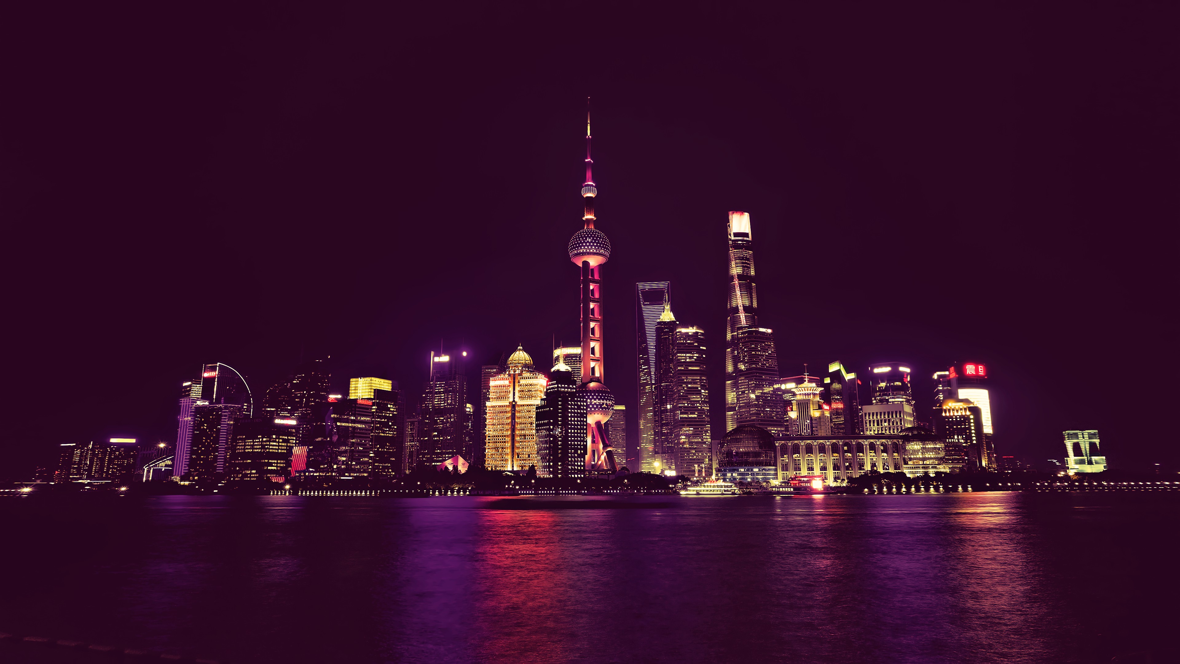 china, man made, shanghai, building, city, night, oriental pearl tower, skyscraper, cities