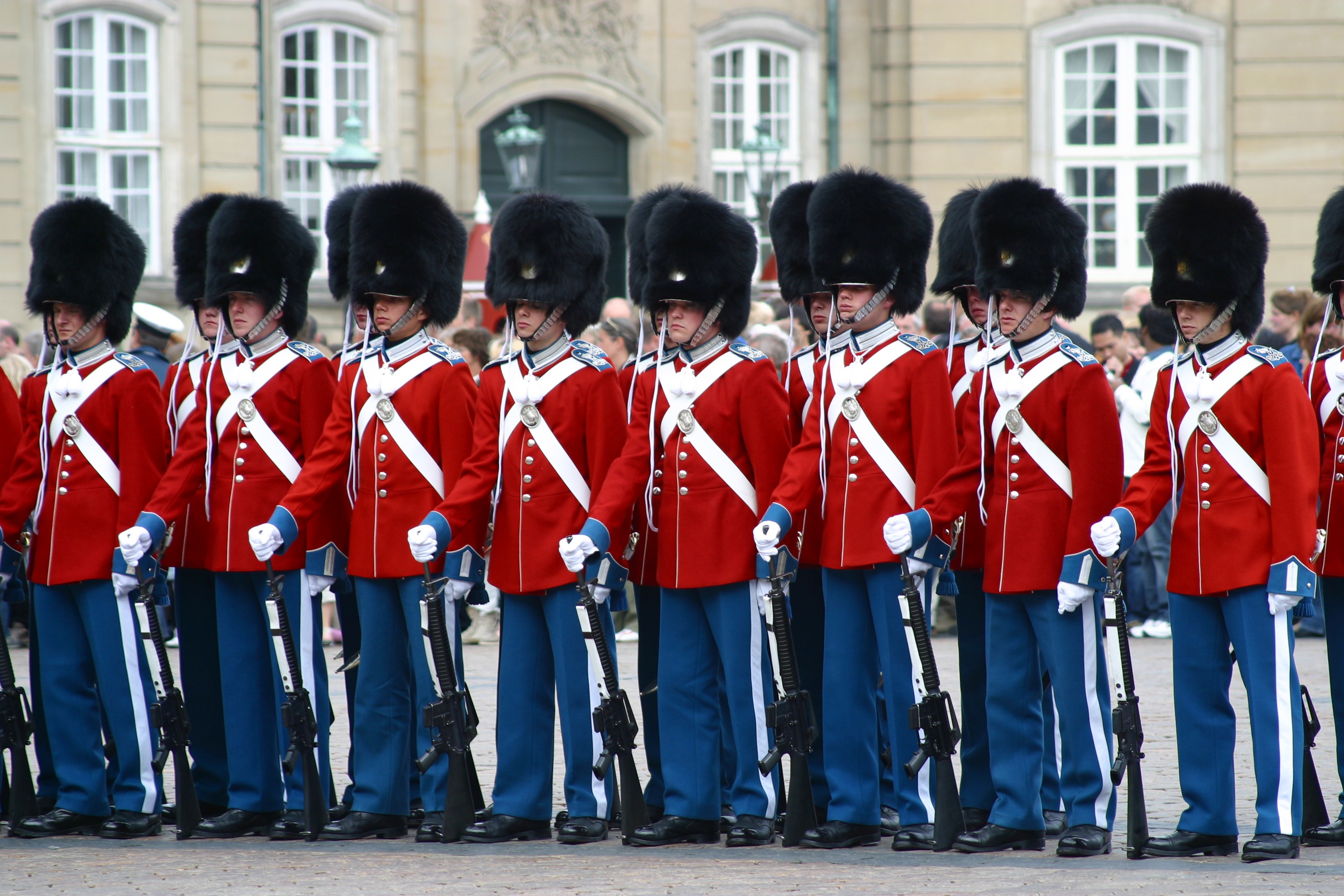 Download mobile wallpaper People, Hat, Photography, Uniform, Army, Gun, Rifle, Danish, Royal Guards for free.