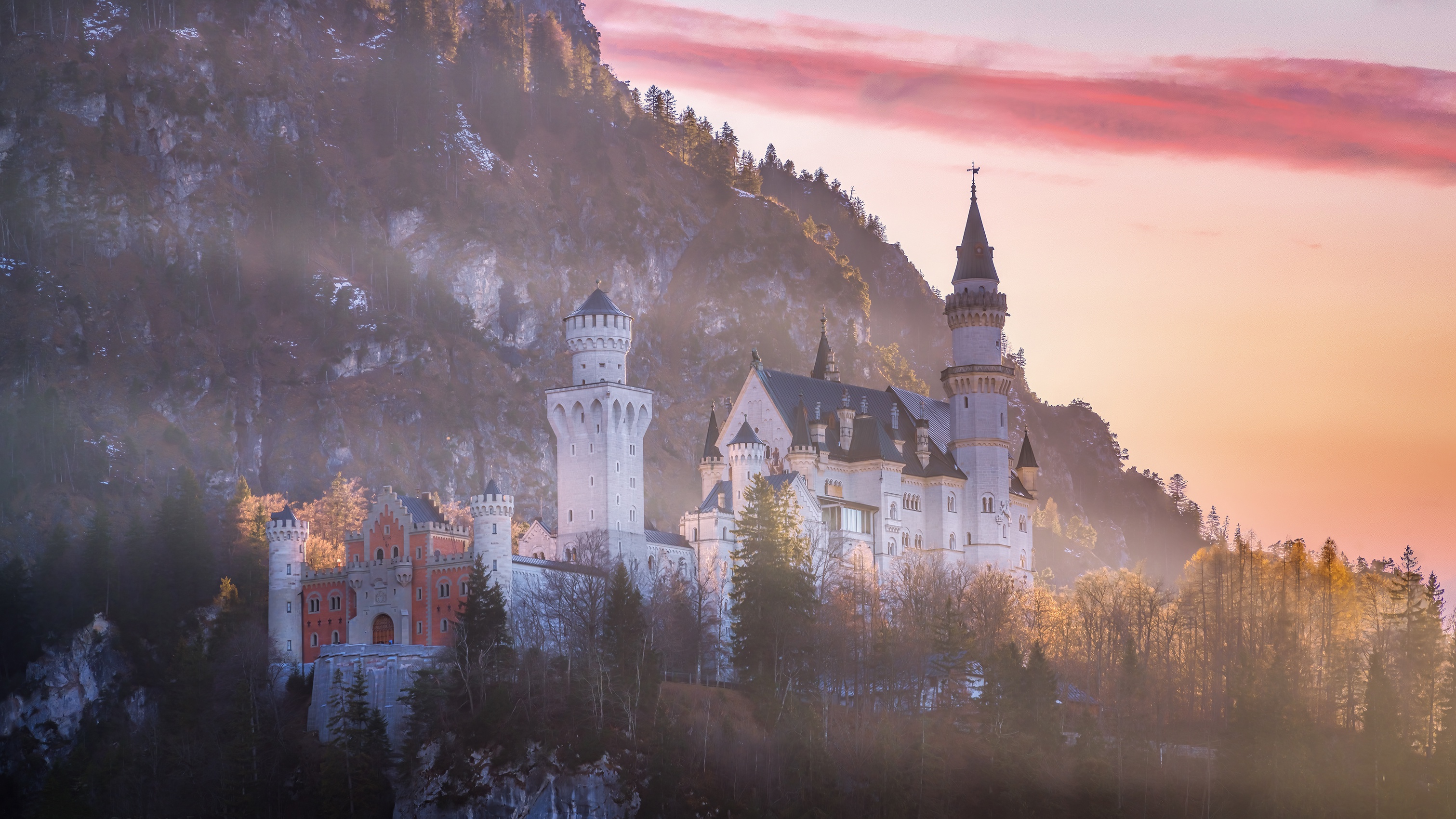 PCデスクトップに城, ドイツ, ノイシュヴァンシュタイン城, マンメイド画像を無料でダウンロード