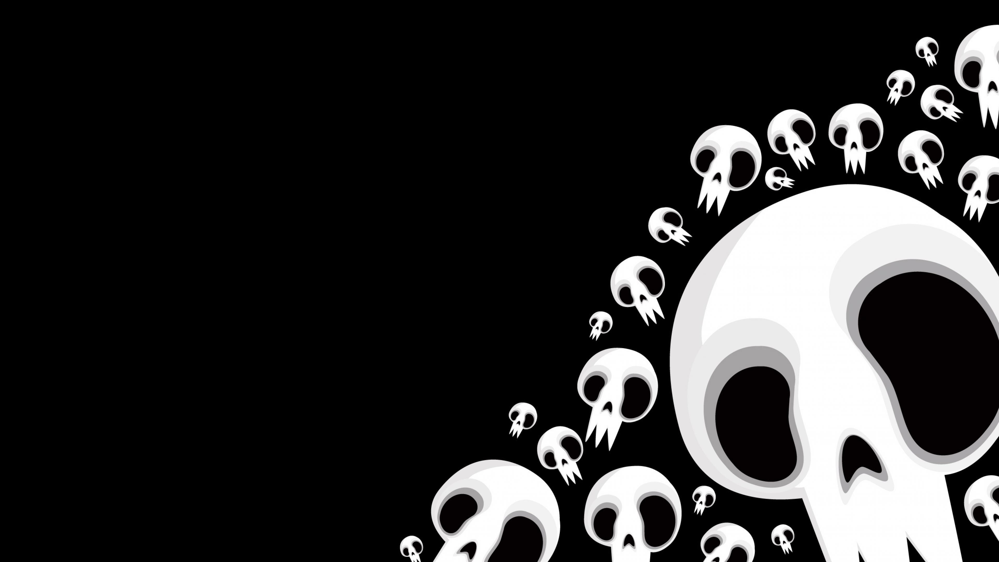 Download mobile wallpaper Dark, Skull, Black & White for free.