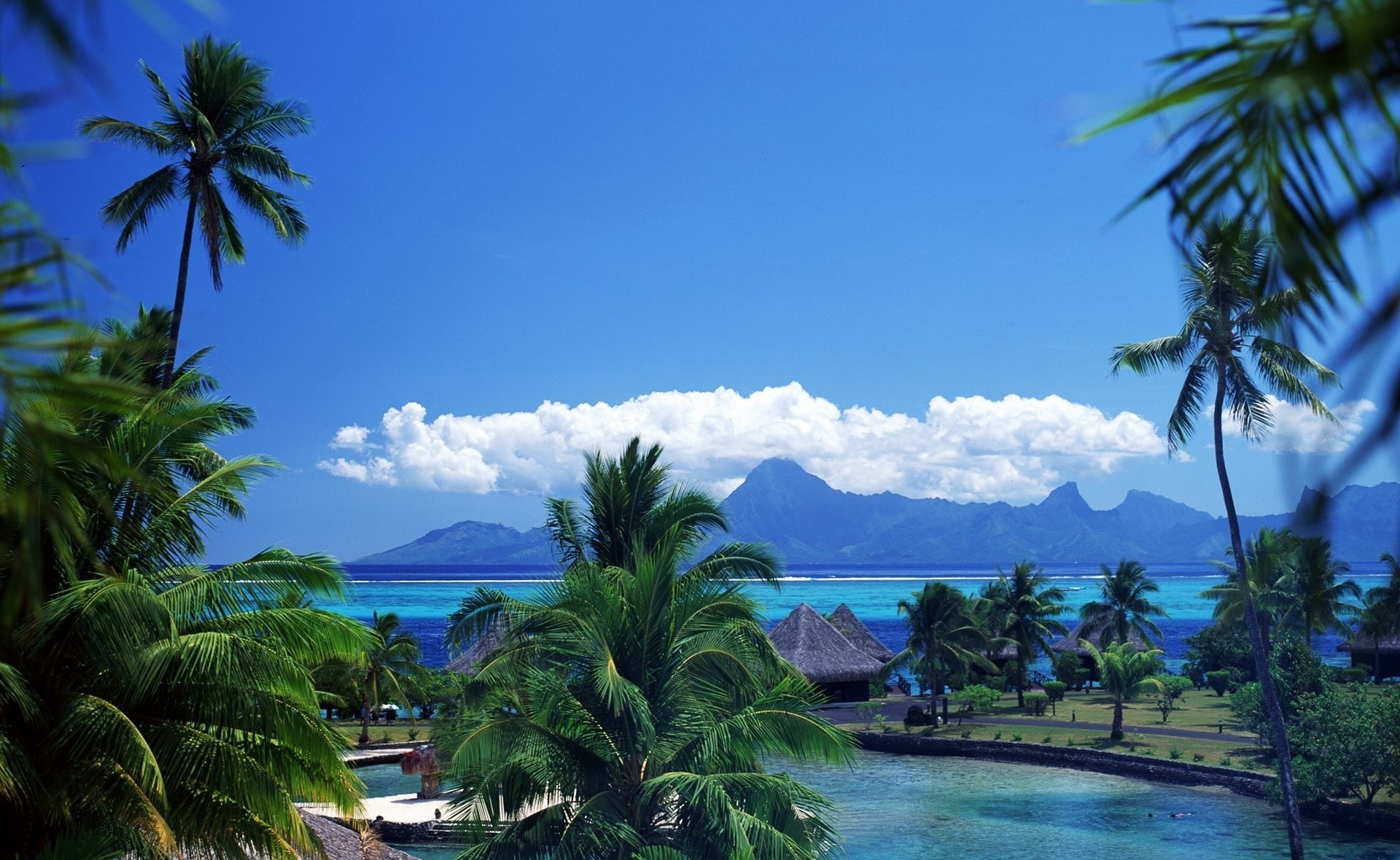 Laden Sie das Strand, Dorf, Lagune, Tropisch, Fotografie-Bild kostenlos auf Ihren PC-Desktop herunter