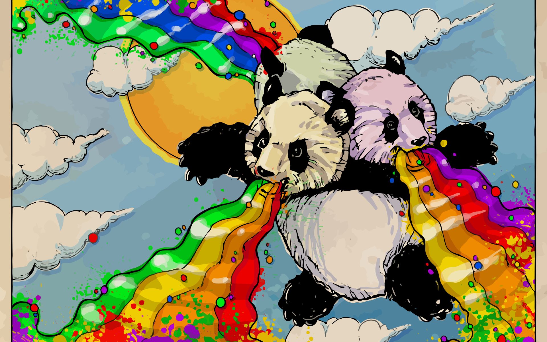 Laden Sie das Humor, Panda-Bild kostenlos auf Ihren PC-Desktop herunter