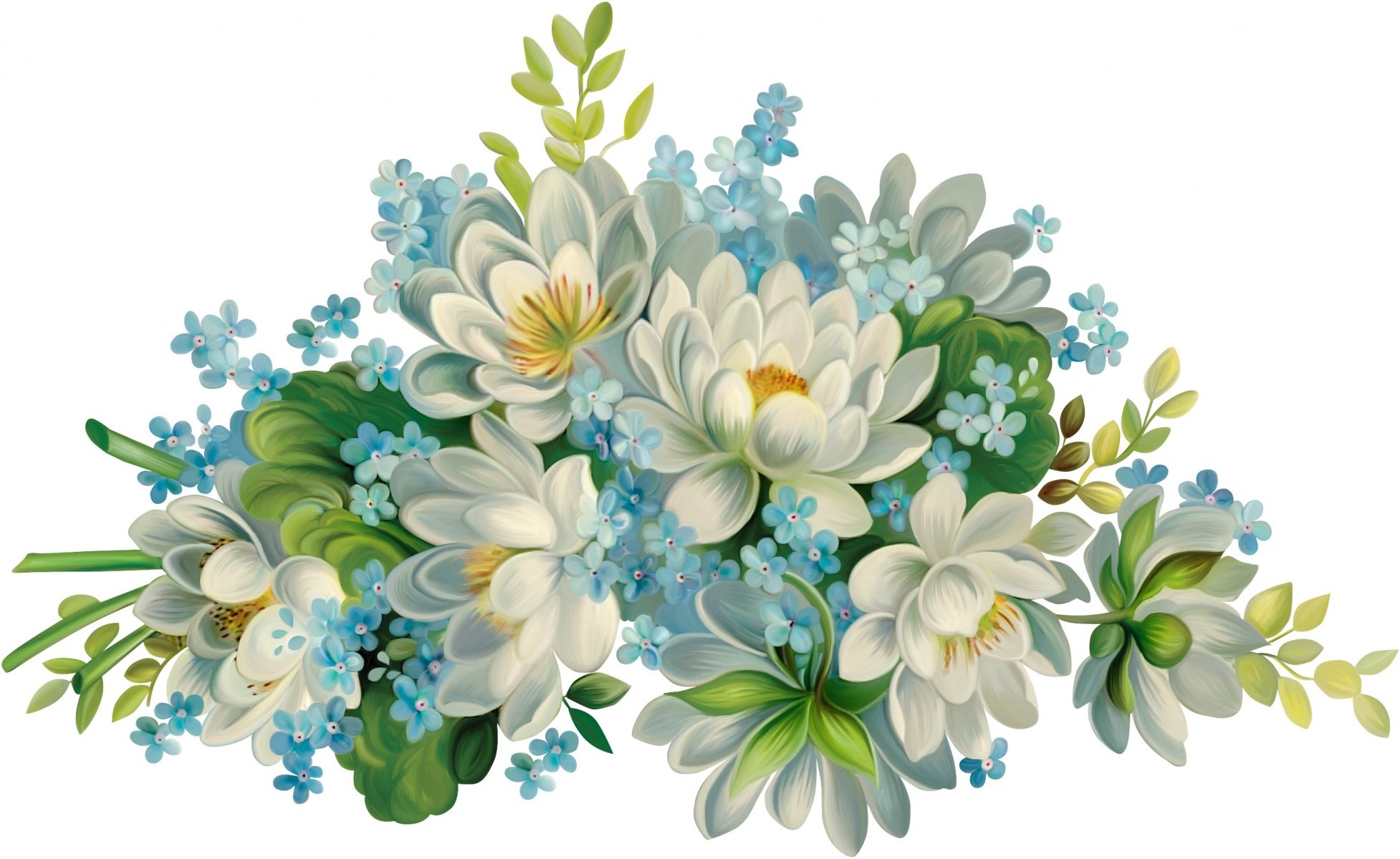Download mobile wallpaper Flowers, Flower, Artistic, White Flower, Forget Me Not, Blue Flower for free.
