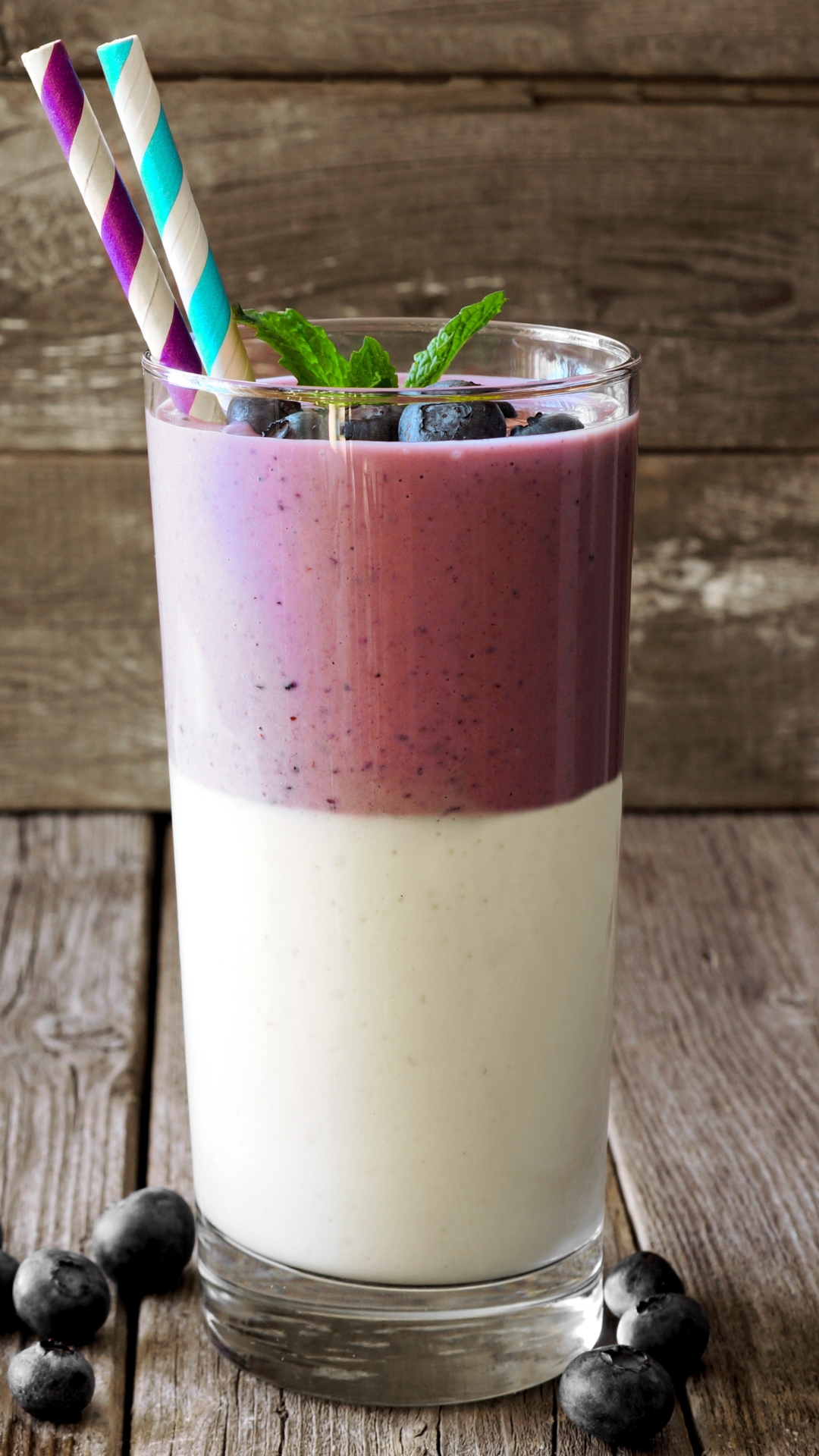 Download mobile wallpaper Food, Blueberry, Glass, Smoothie for free.