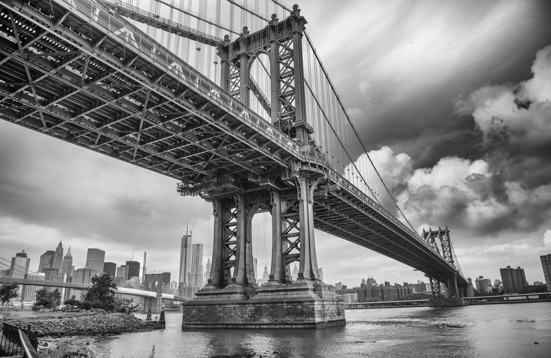 Download mobile wallpaper Manhattan Bridge, Bridges, Man Made for free.