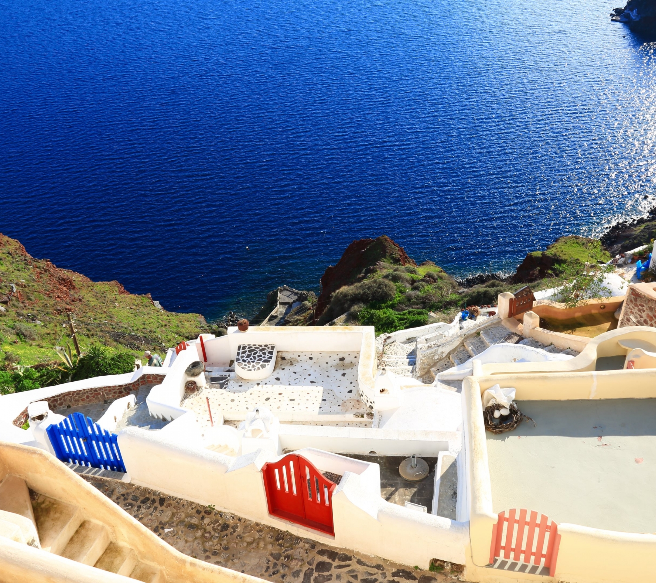 Download mobile wallpaper Santorini, Man Made, Grece, Towns for free.