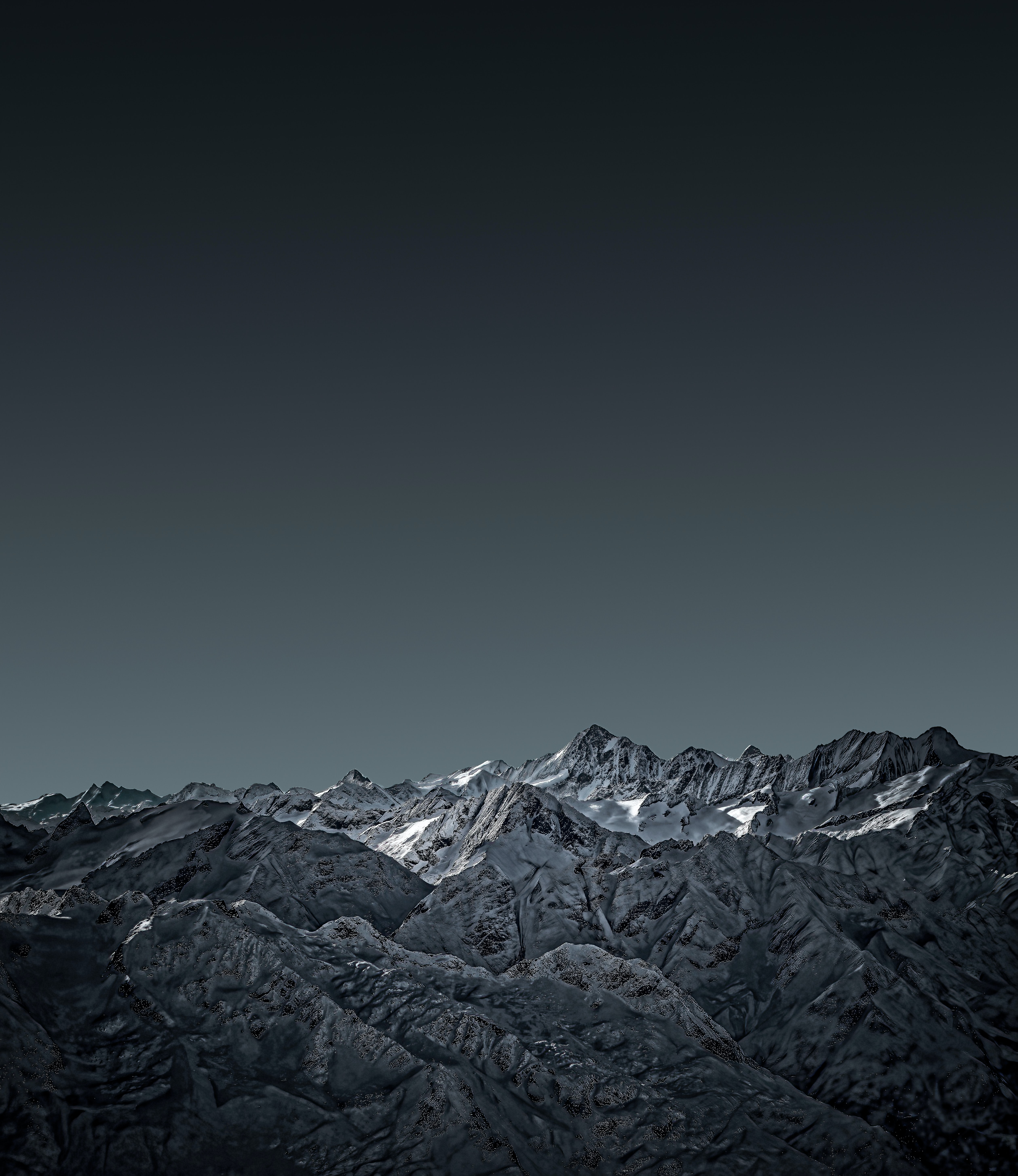 android mountains, mountain range, landscape, nature, twilight, snow, dusk