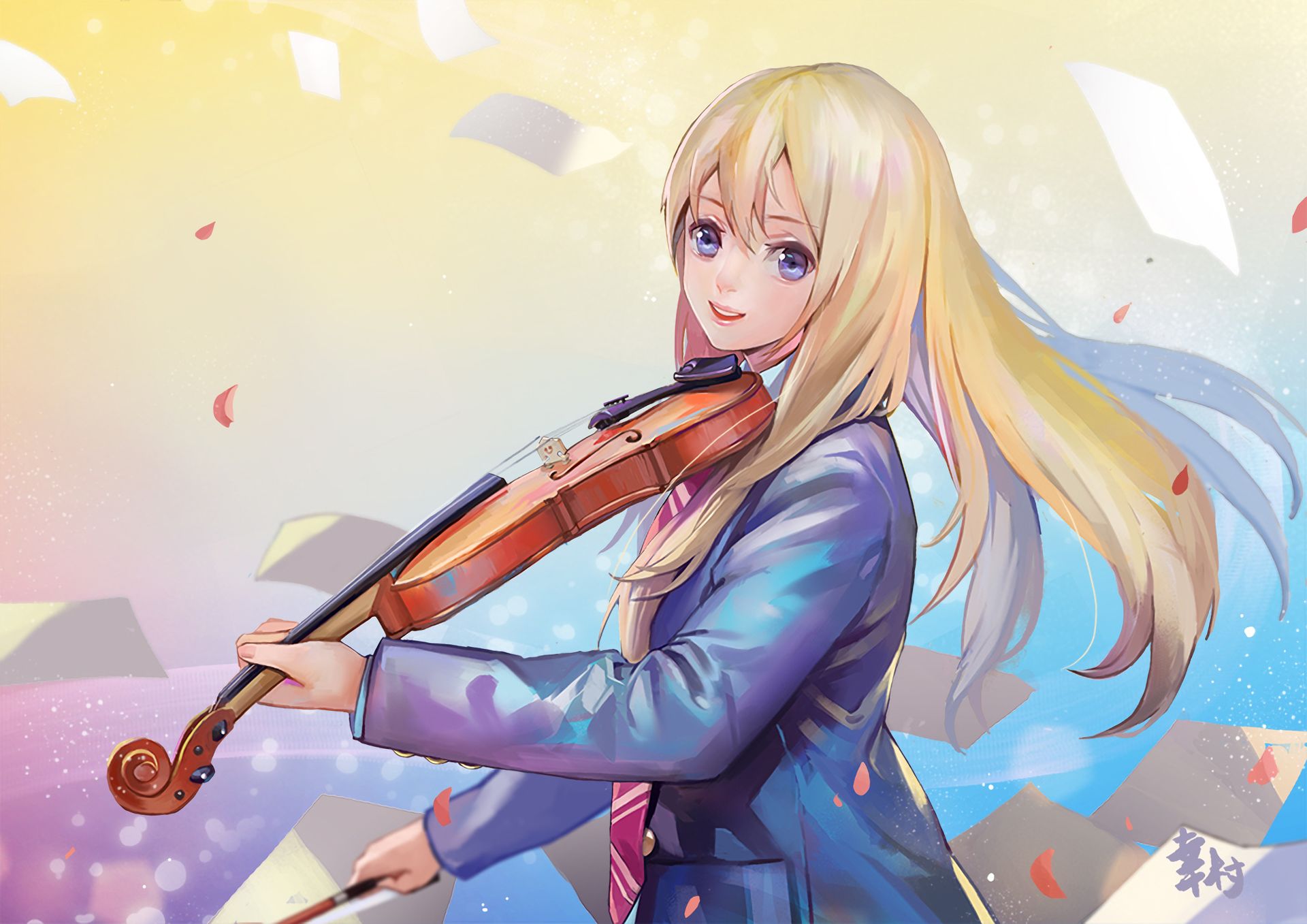 Handy-Wallpaper Animes, Kaori Miyazono, Shigatsu Wa Kimi No Uso Sekunden In Moll kostenlos herunterladen.