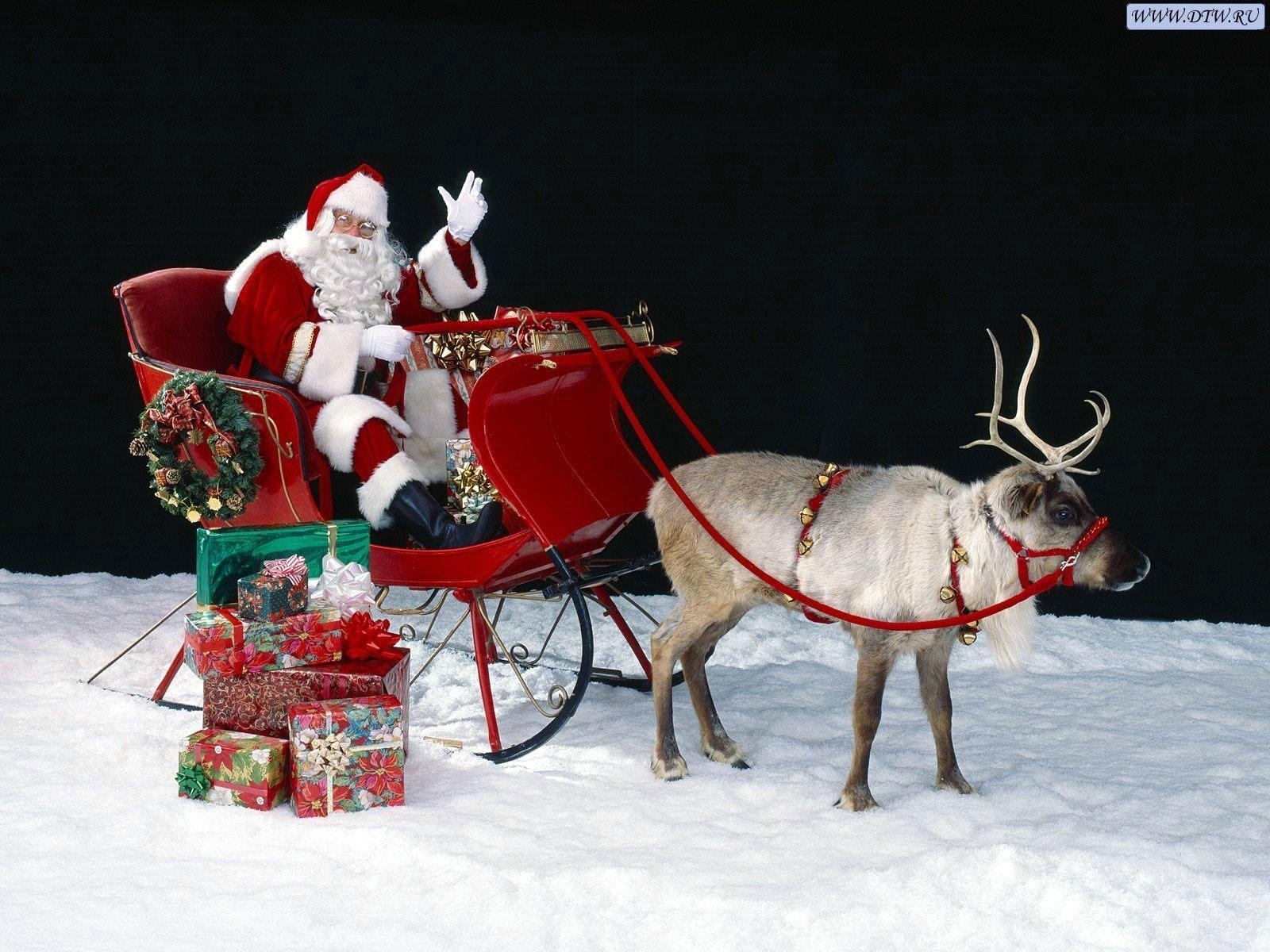 Скачать обои бесплатно Санта Клаус (Santa Claus), Рождество (Christmas Xmas), Праздники, Дед Мороз, Новый Год (New Year) картинка на рабочий стол ПК