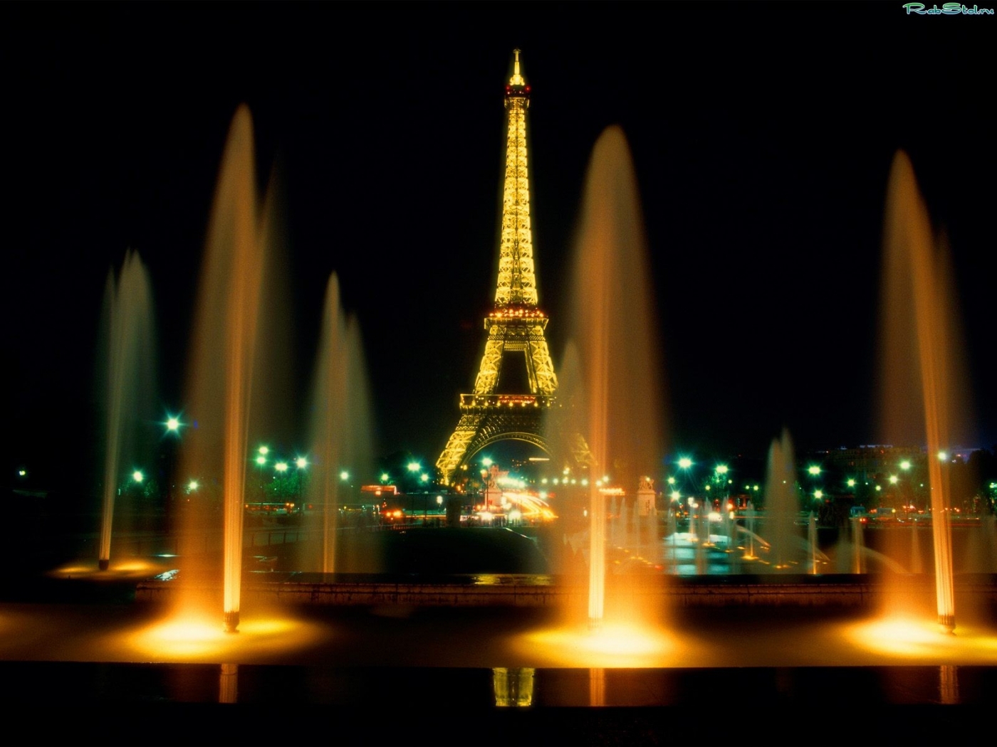 Free download wallpaper Landscape, Night, Eiffel Tower on your PC desktop