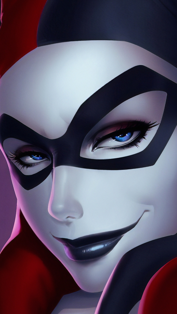 Download mobile wallpaper Face, Blue Eyes, Comics, Harley Quinn, Dc Comics, Lipstick for free.