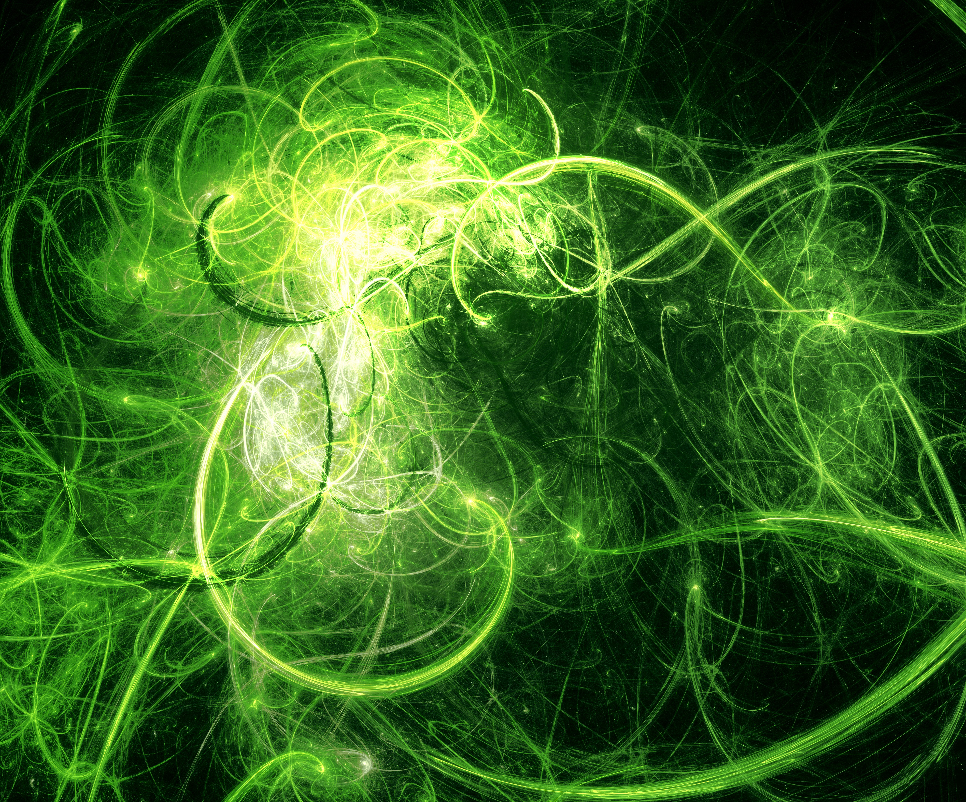 android confused, abstract, green, fractal, glow, intricate