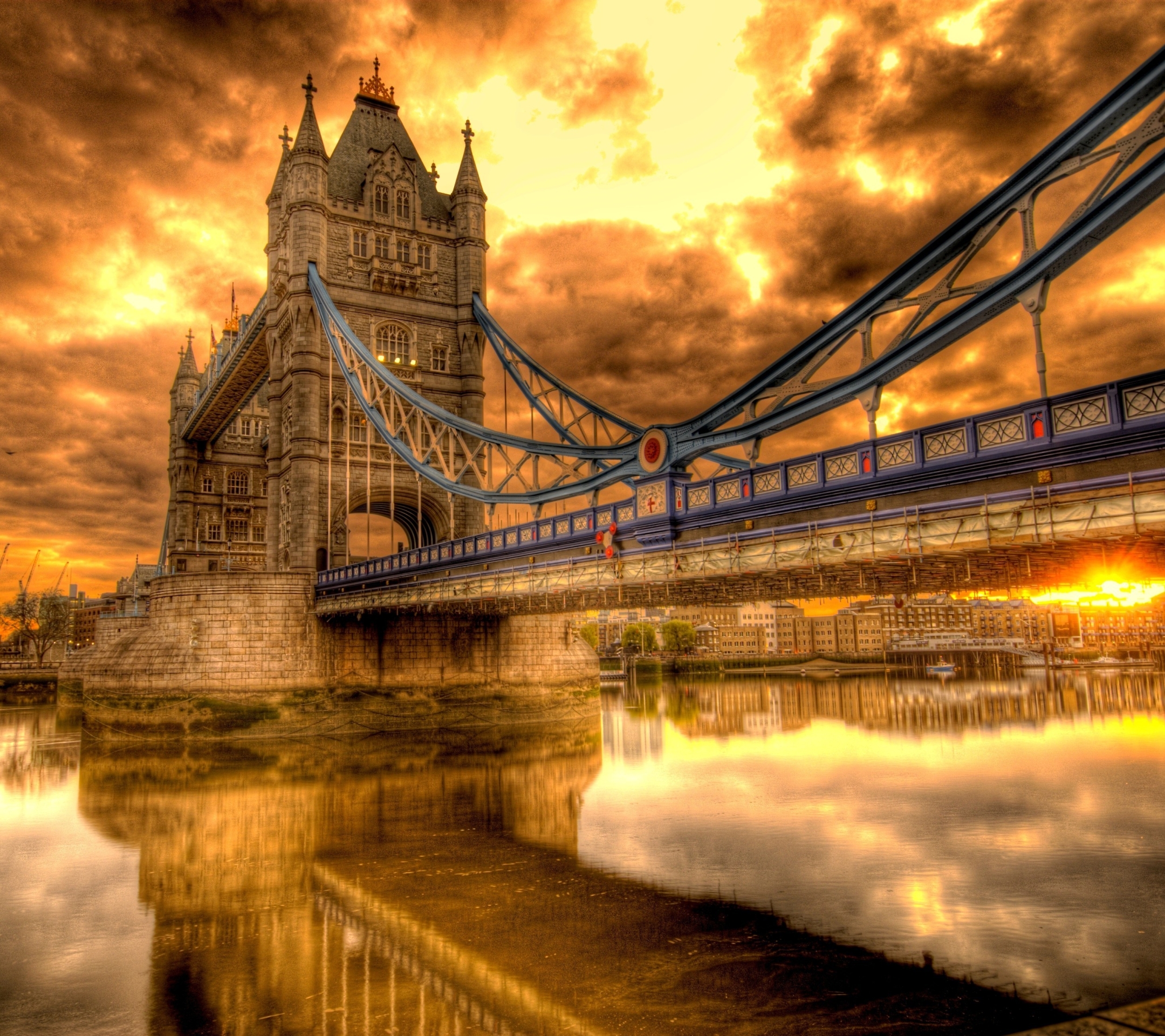 Download mobile wallpaper Bridges, Sunset, London, England, Tower Bridge, Man Made for free.