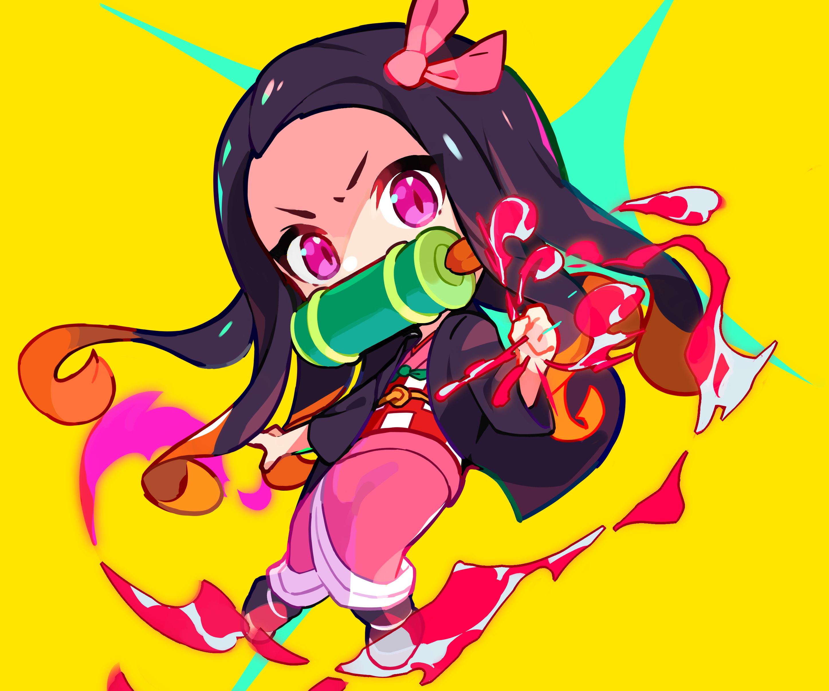 Handy-Wallpaper Animes, Nezuko Kamado, Demon Slayer kostenlos herunterladen.