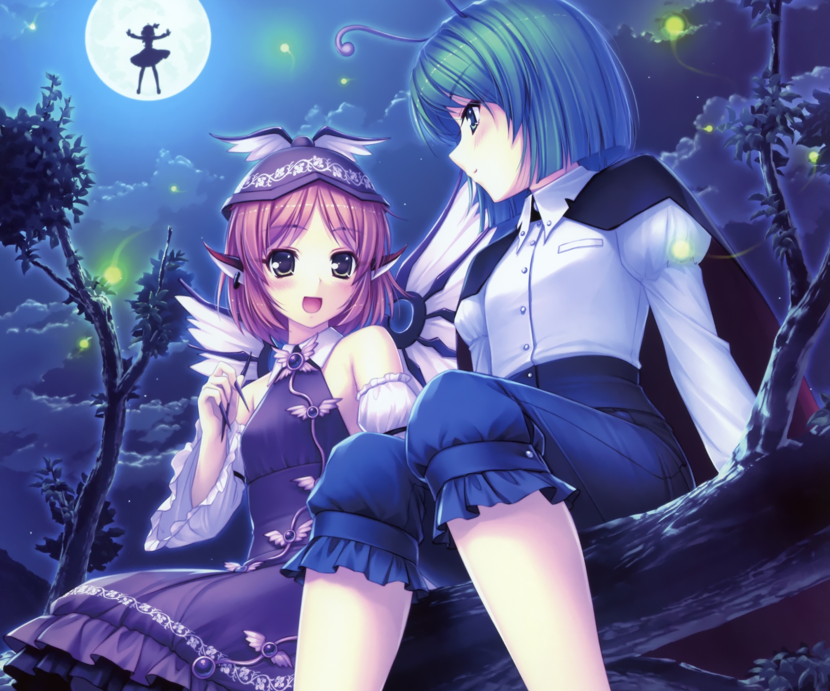 Free download wallpaper Anime, Touhou, Mystia Lorelei, Rumia (Touhou), Wriggle Nightbug on your PC desktop