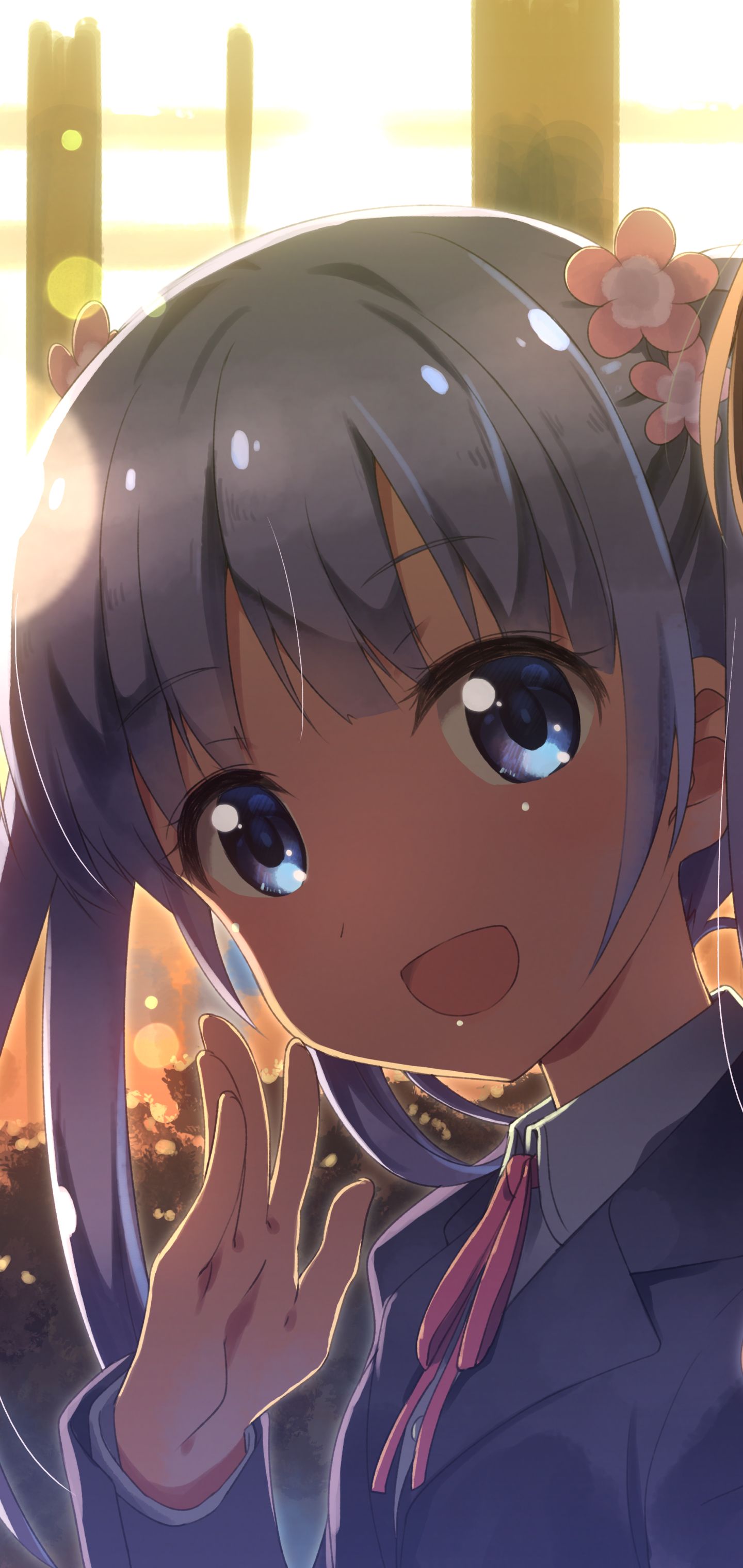 Handy-Wallpaper Lächeln, Blaue Augen, Animes, Aoba Suzukaze, New Game! kostenlos herunterladen.