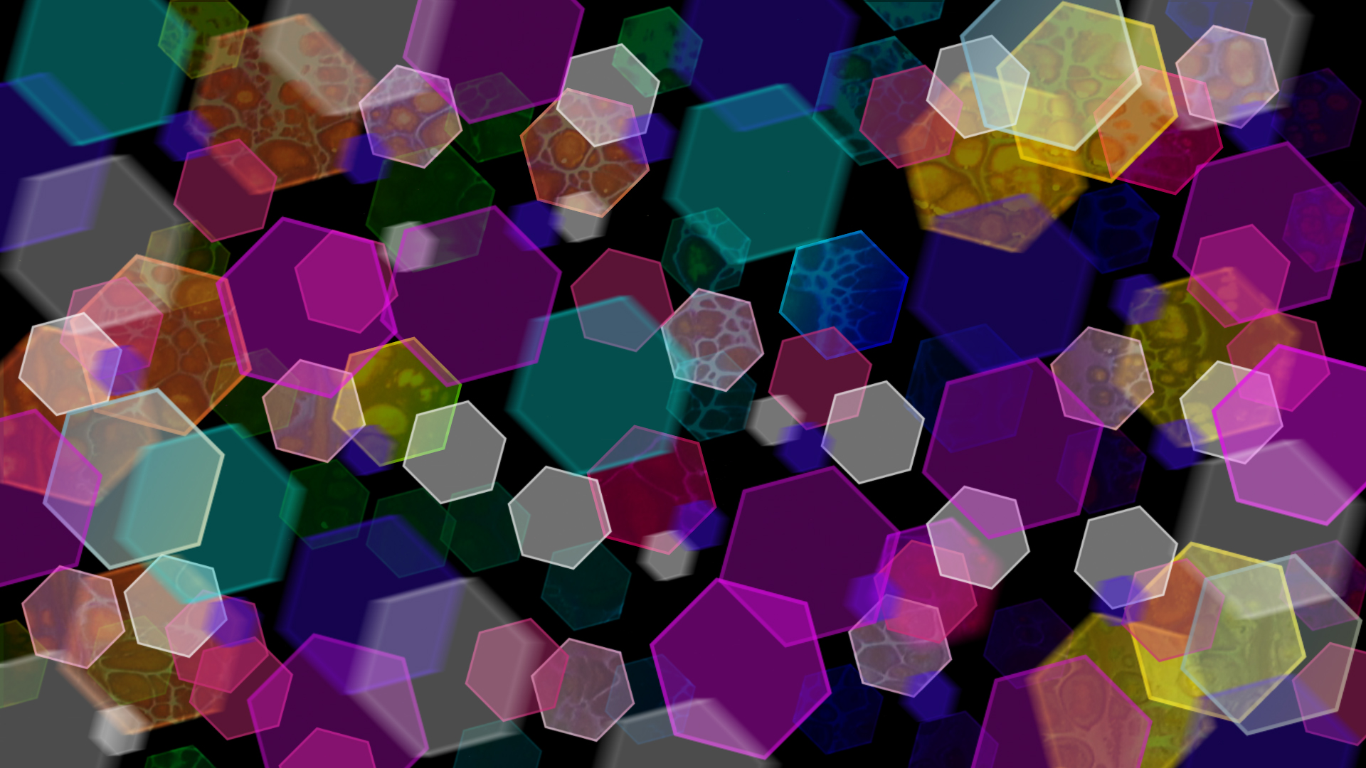 Laden Sie das Farben, Bokeh, Hexagon, Künstlerisch-Bild kostenlos auf Ihren PC-Desktop herunter