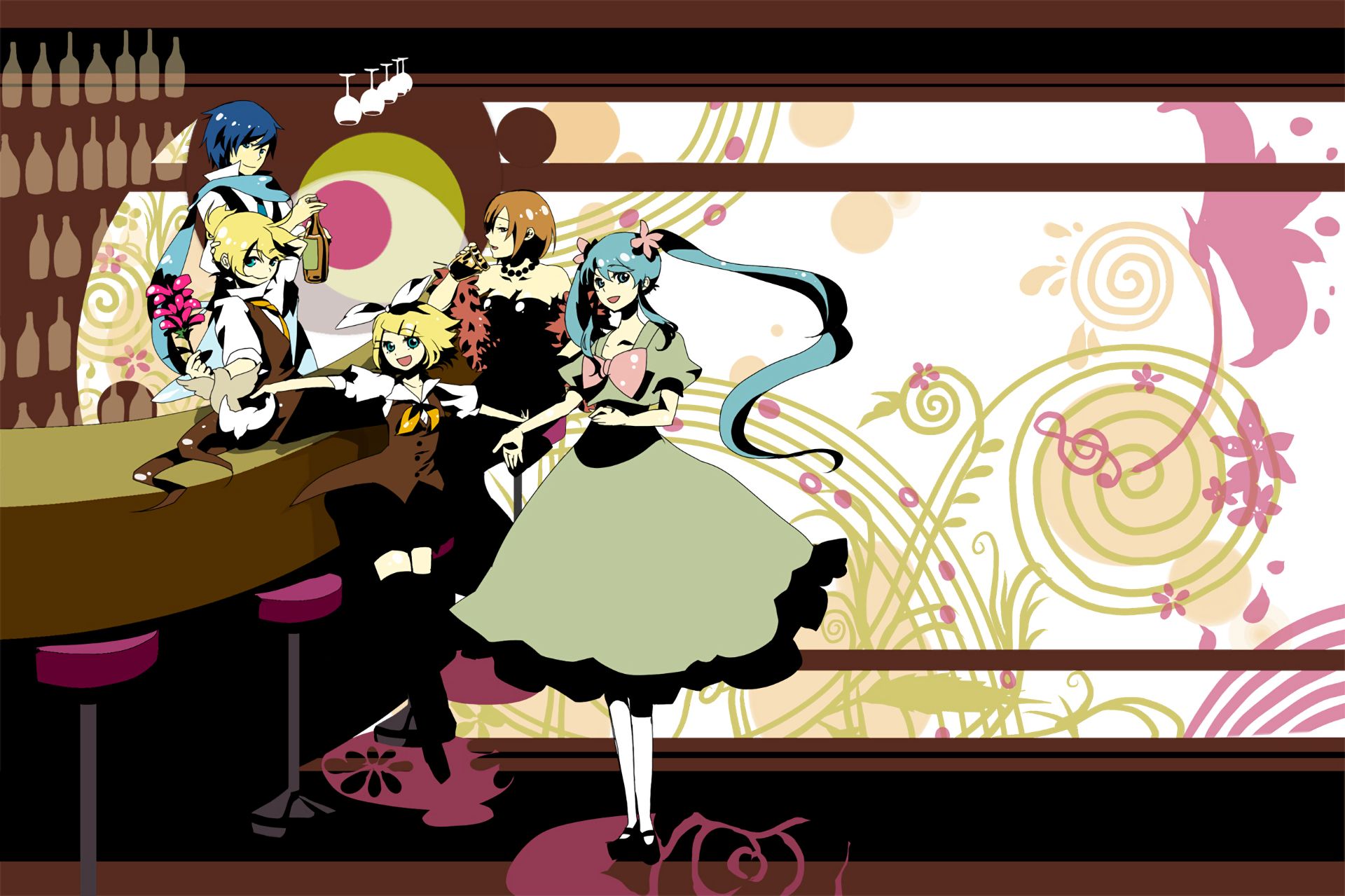 Baixe gratuitamente a imagem Anime, Vocaloid, Hatsune Miku, Rin Kagamine, Kaito (Vocaloide), Len Kagamine, Meiko (Vocaloid) na área de trabalho do seu PC