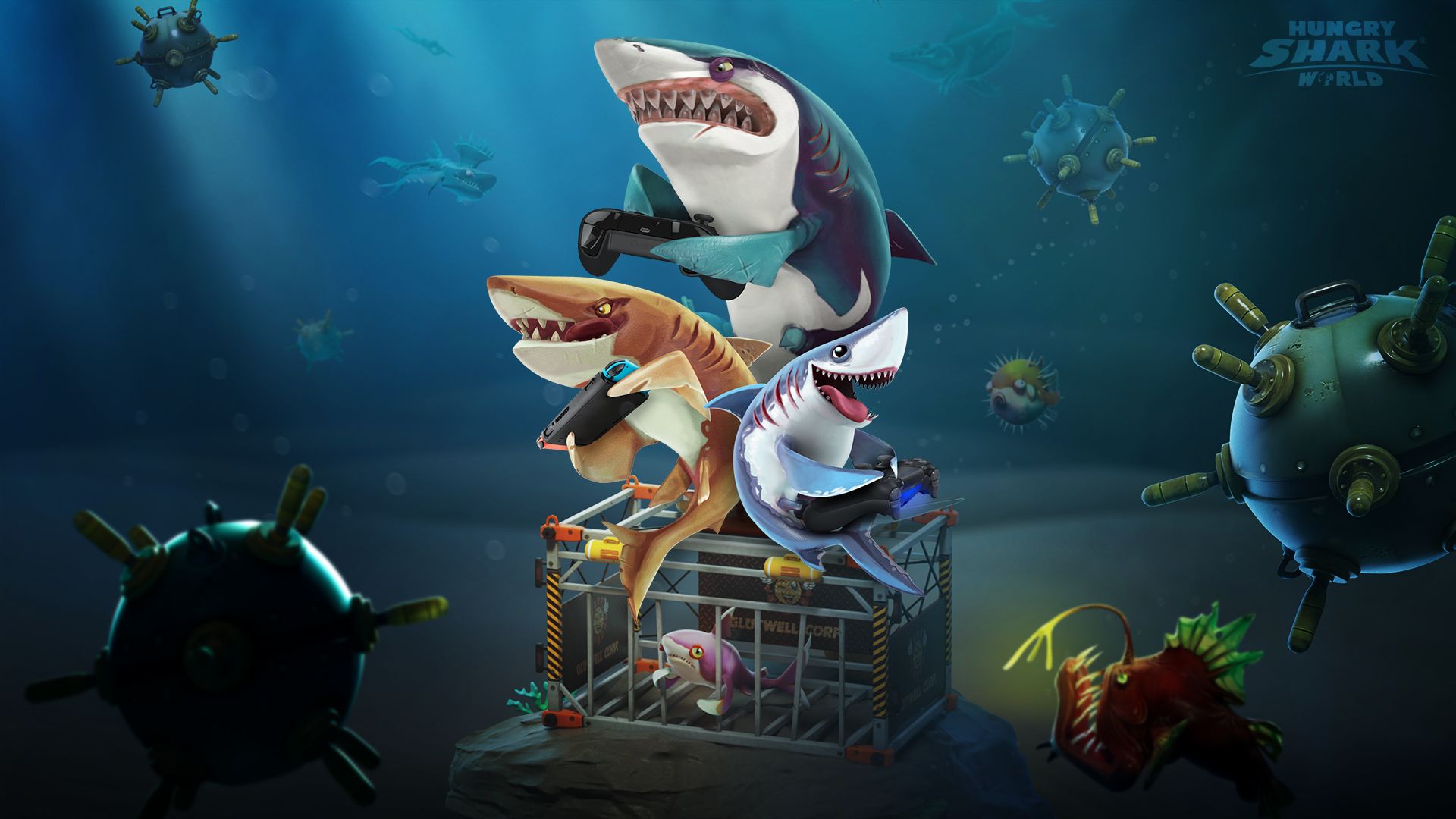 1032170 Hintergrundbild herunterladen computerspiele, hungry shark world, hungrigen hai - Bildschirmschoner und Bilder kostenlos