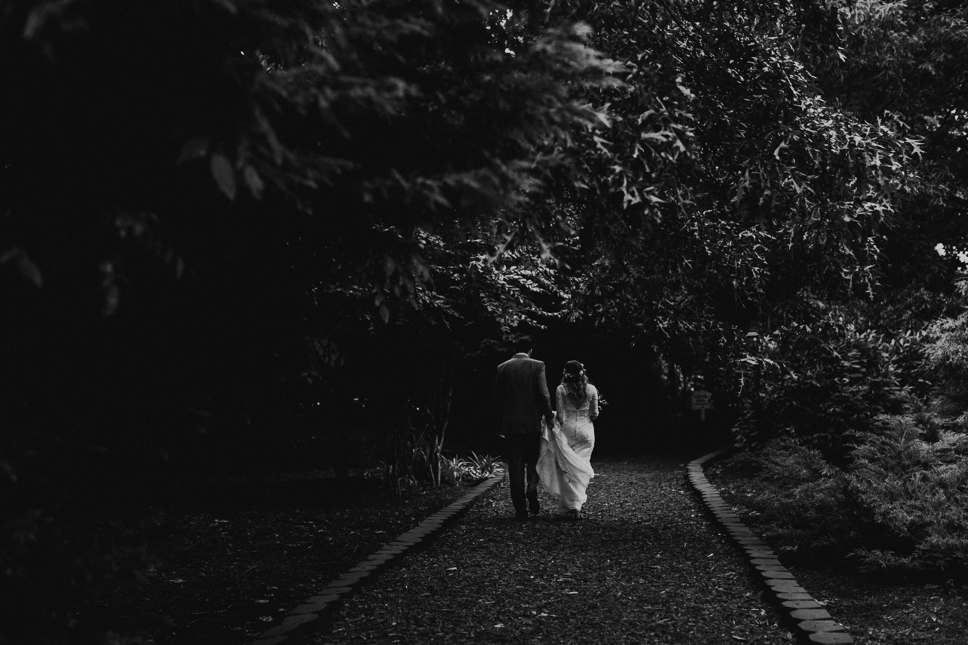 Download mobile wallpaper Wedding, Path, Chb, Bw, Pair, Love, Couple for free.