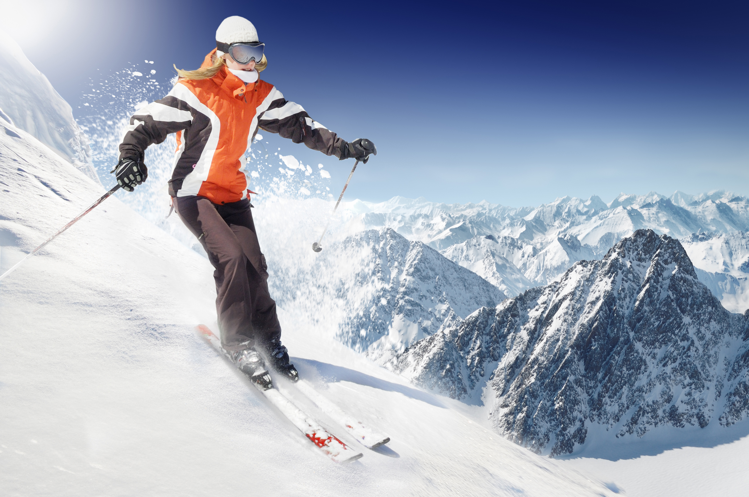 Descarga gratuita de fondo de pantalla para móvil de Invierno, Nieve, Montaña, Esquí, Deporte.