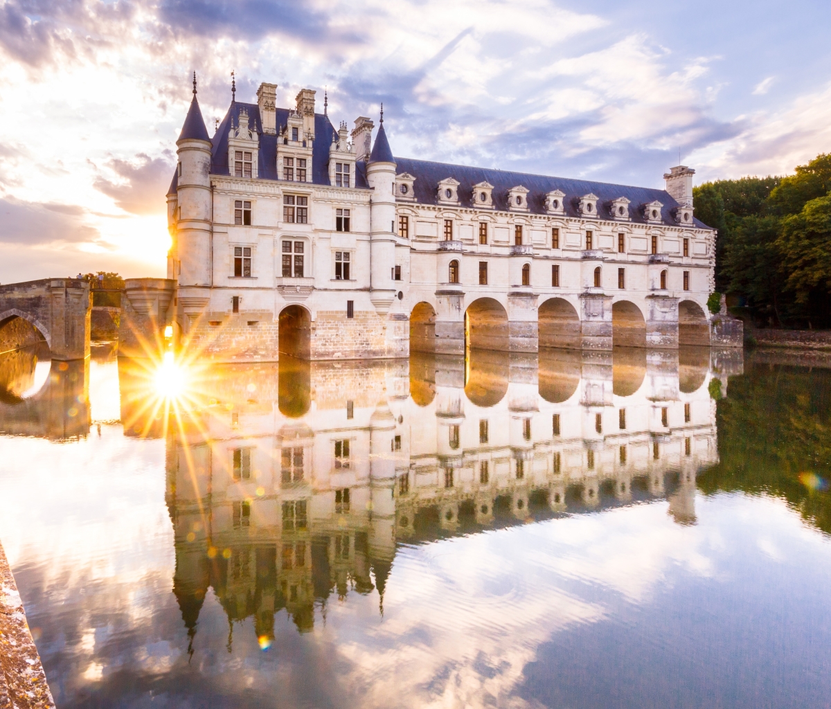 france, château de chenonceau, man made, reflection, castle, building, castles