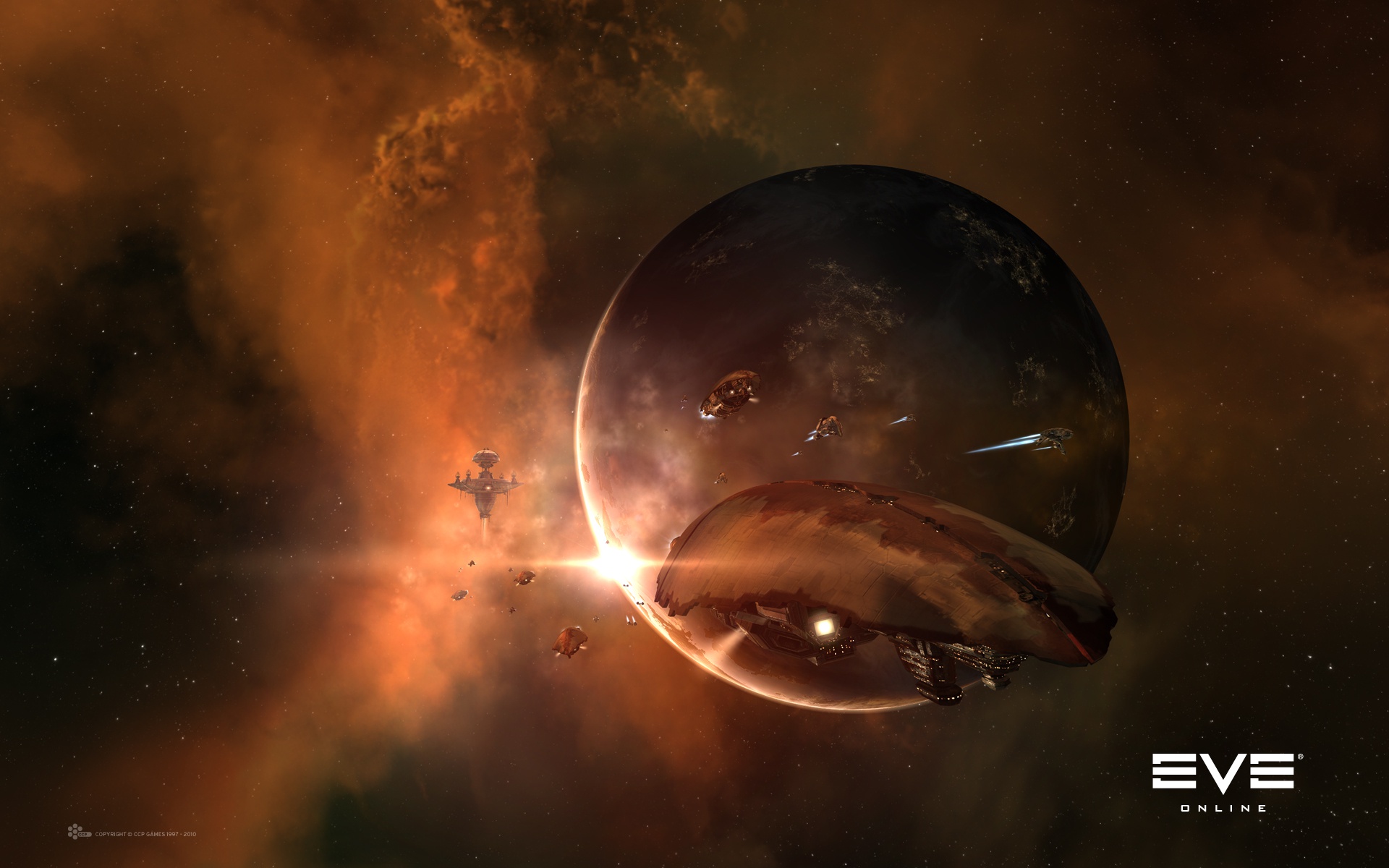 Handy-Wallpaper Planet, Raumschiff, Weltraum, Computerspiele, Eve Online kostenlos herunterladen.