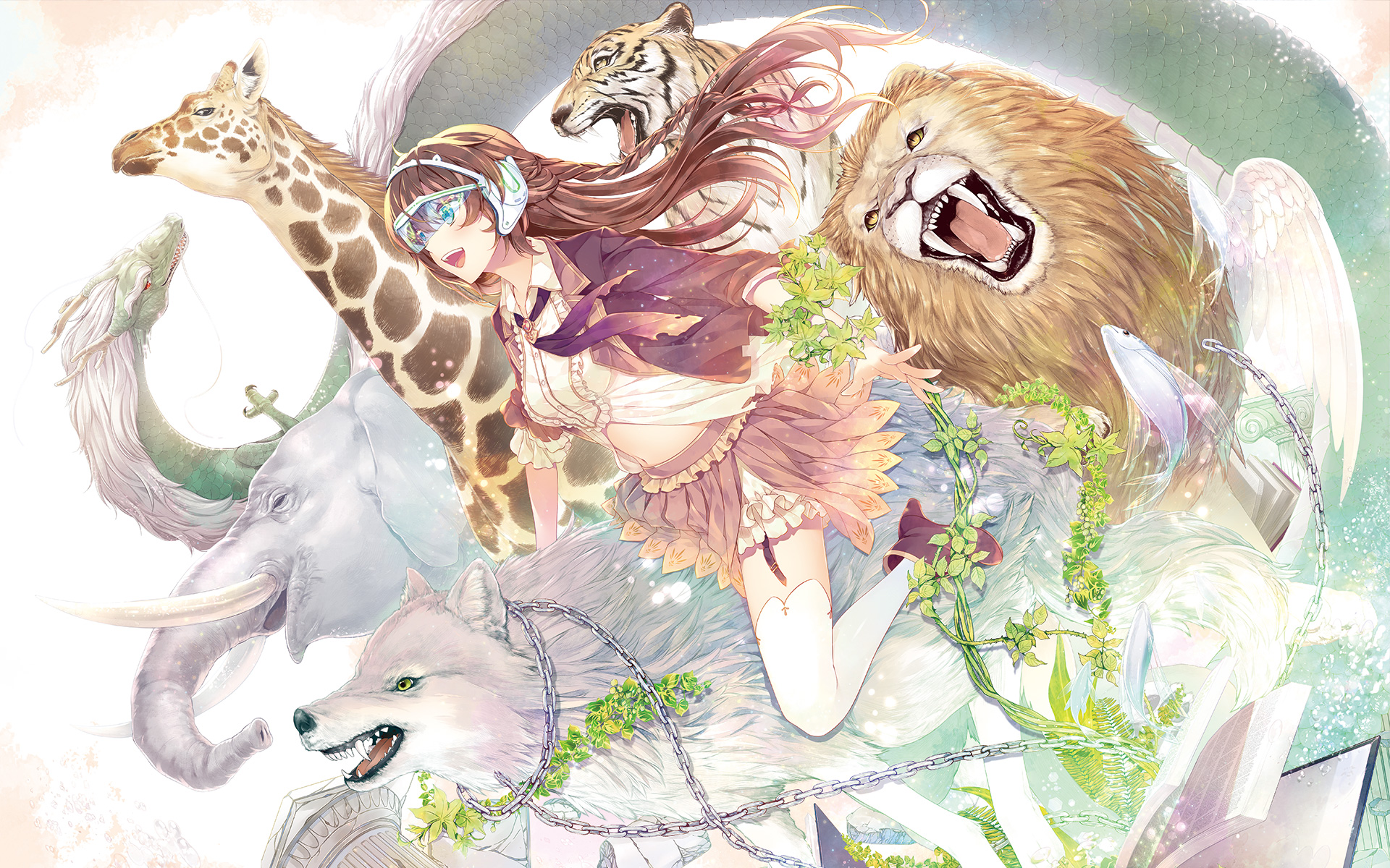 Handy-Wallpaper Löwe, Wolf, Tiger, Drachen, Giraffe, Elefant, Original, Animes kostenlos herunterladen.